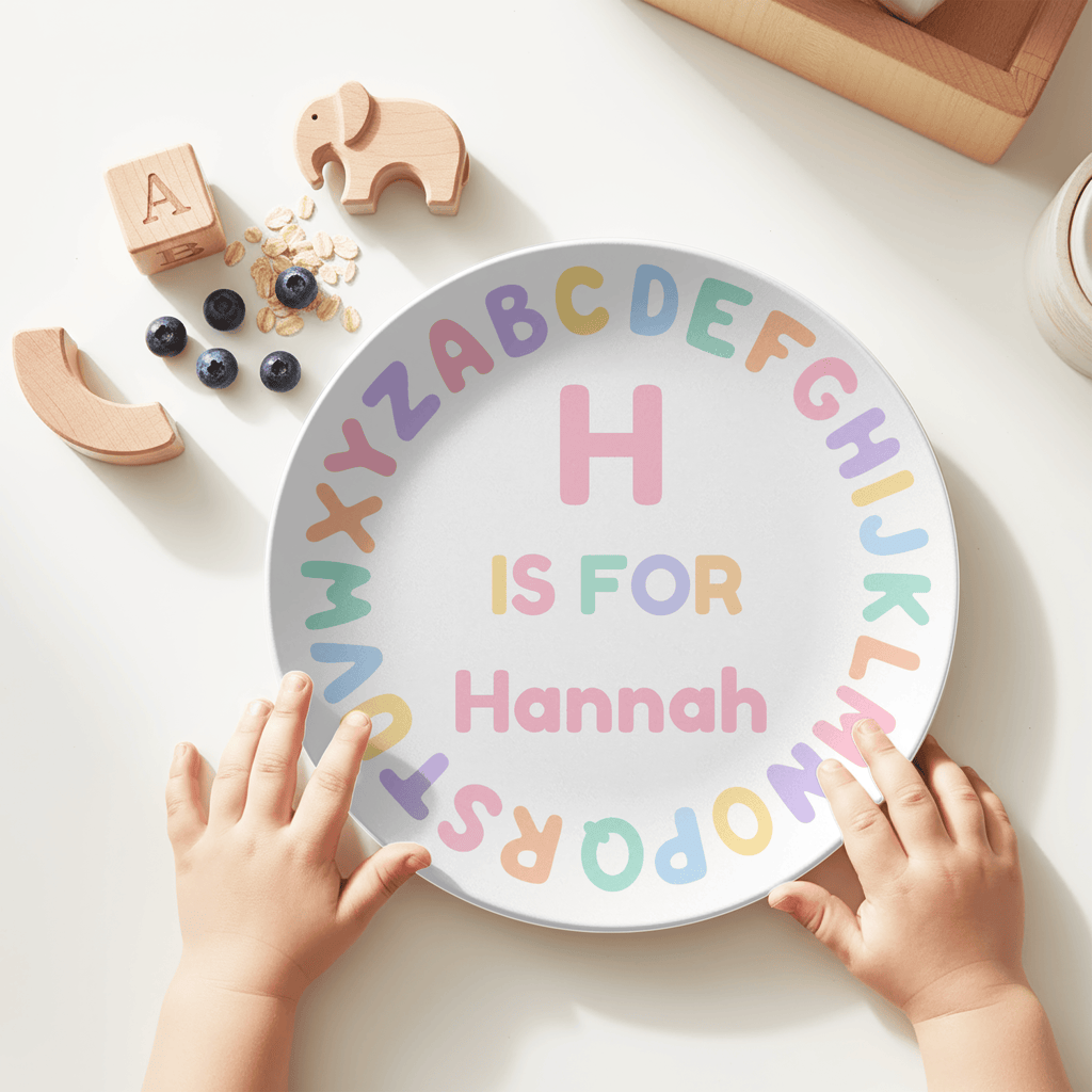 Pastel Alphabet Letter Name Plate by Lil Plate Shop