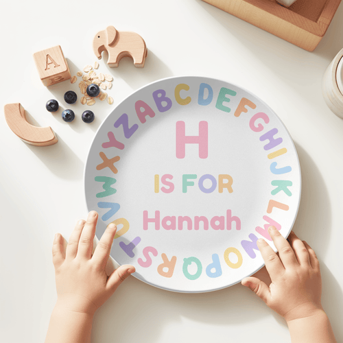 Pastel Alphabet Letter Name Plate by Lil Plate Shop