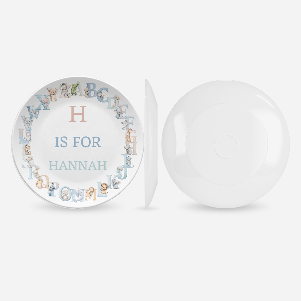 Pastel Animal Alphabet Plate by Lil Plate Shop