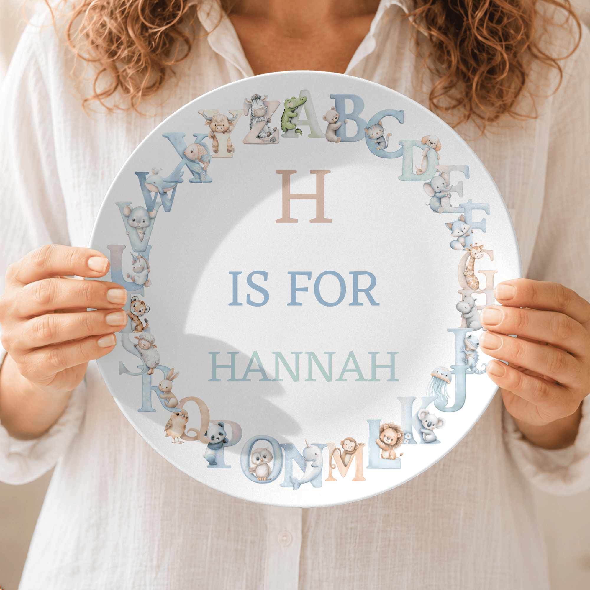 Pastel Animal Alphabet Plate by Lil Plate Shop