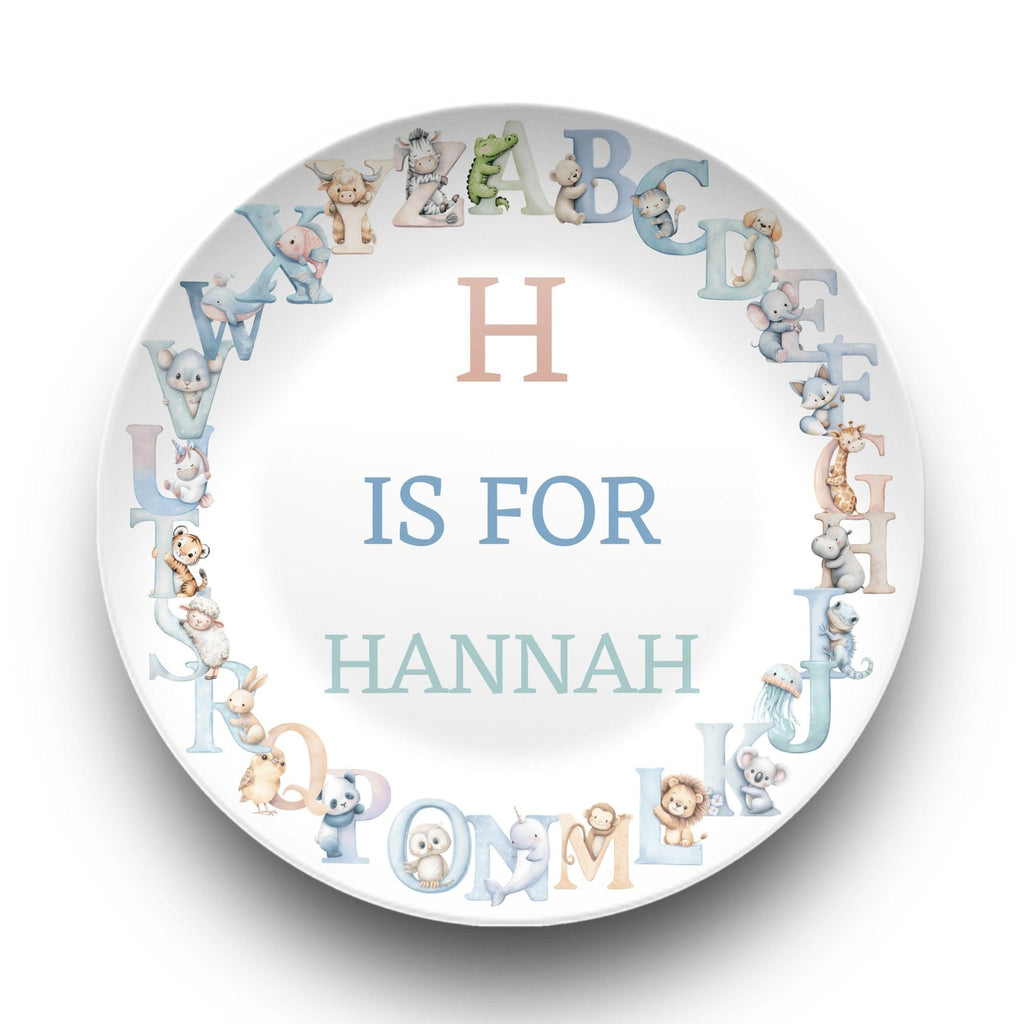Pastel Animal Alphabet Plate Plate by Lil Plate Shop