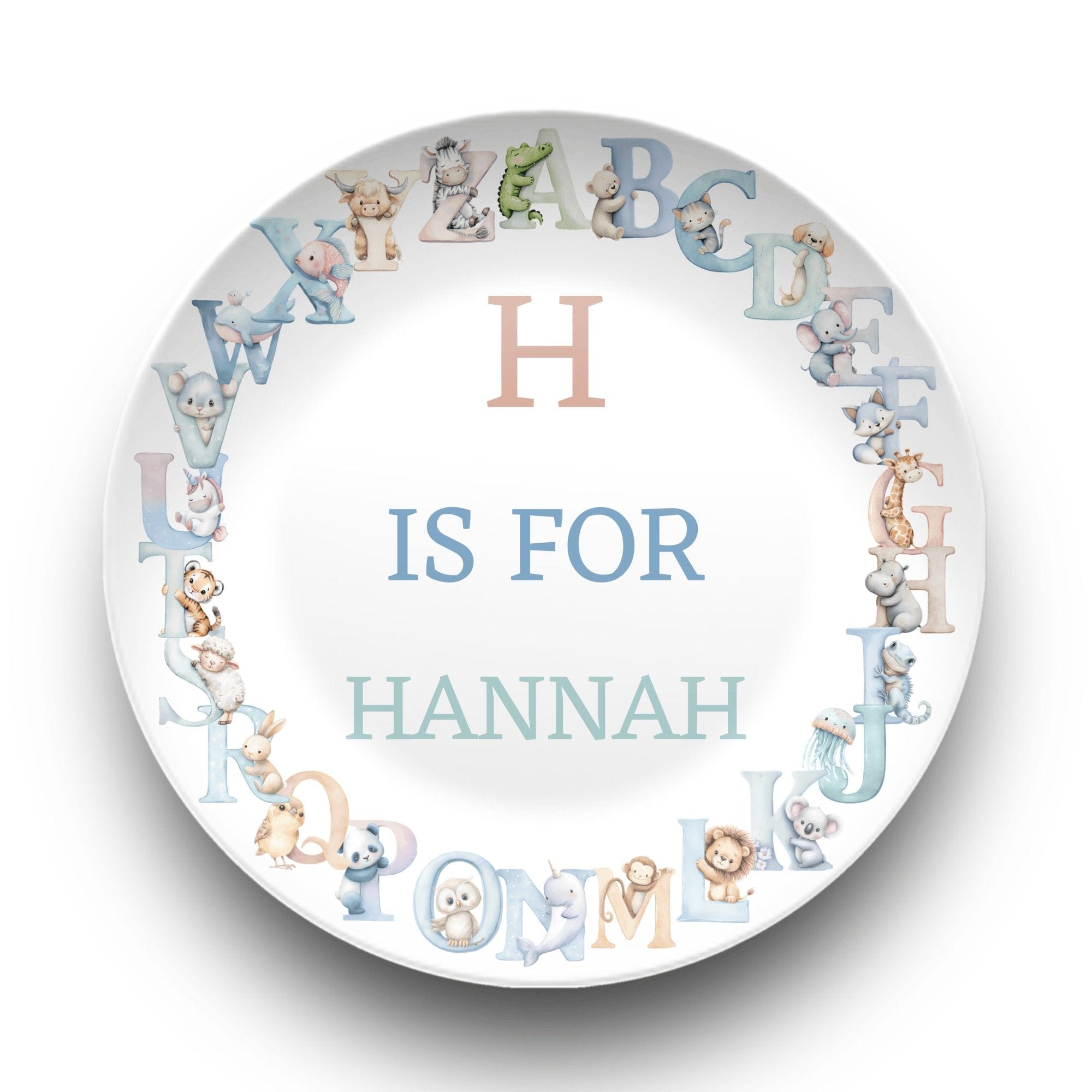 Pastel Animal Alphabet Plate Plate by Lil Plate Shop