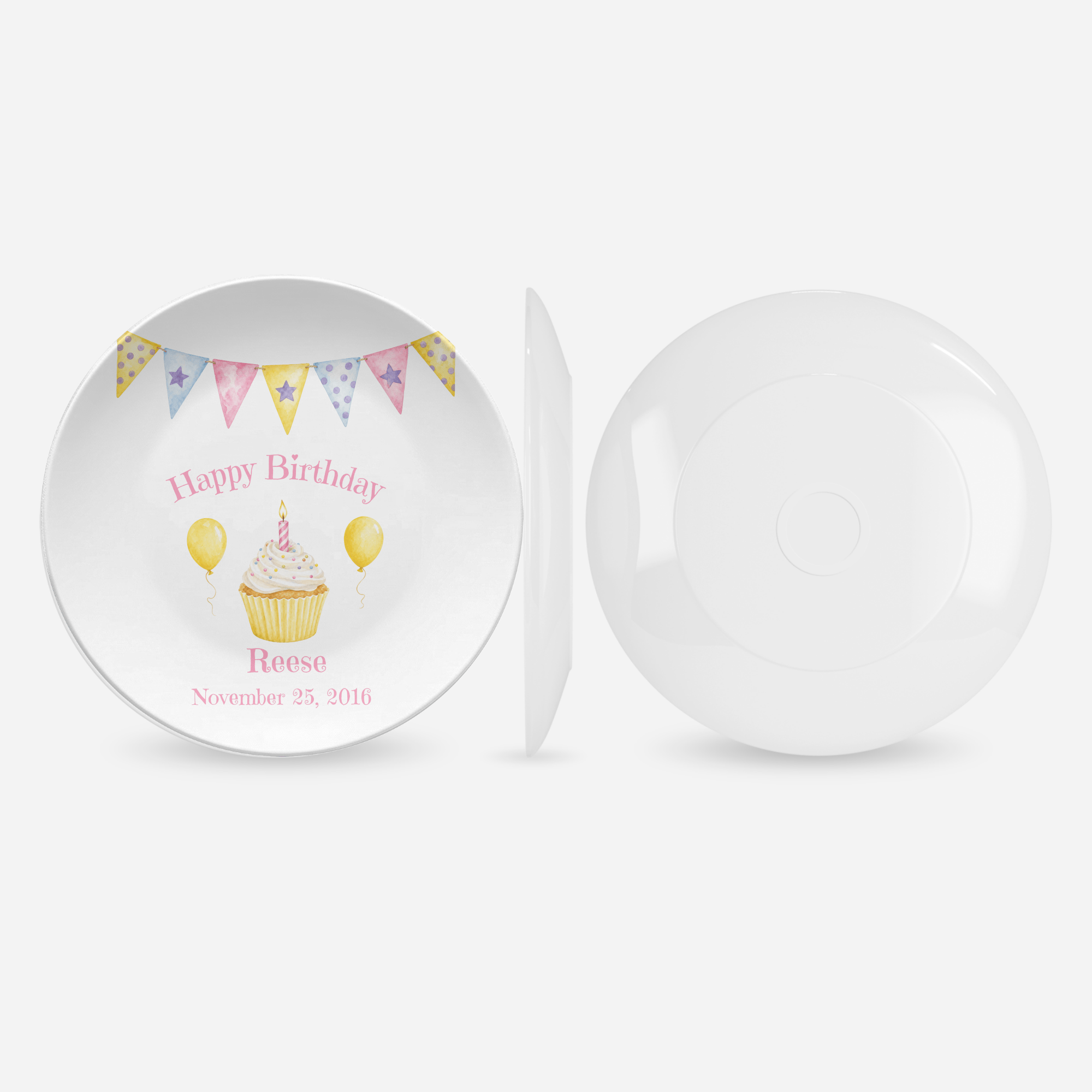 Pastel Banner Cupcake Plate by Lil Plate Shop