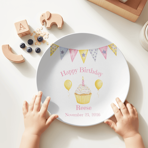Pastel Banner Cupcake Plate by Lil Plate Shop