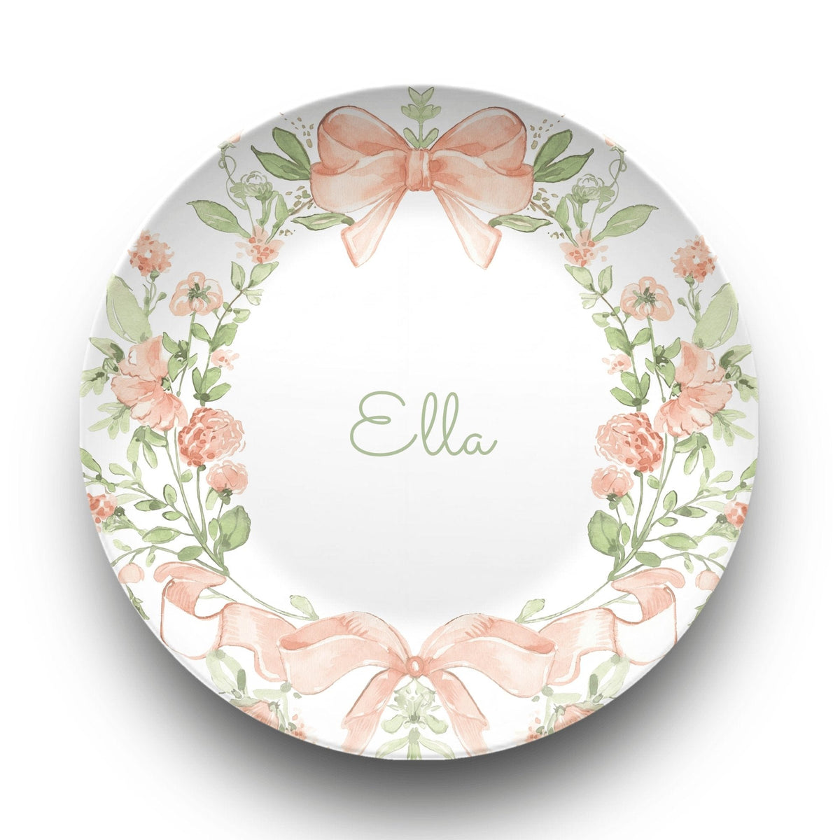 Peach Coquette Bow Plate by Lil Plate Shop