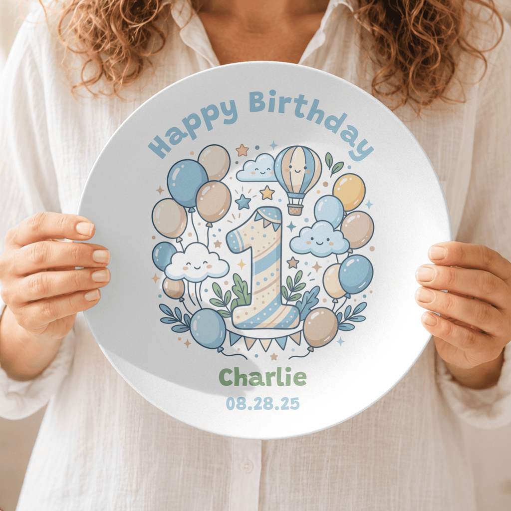 Personalized 1st Birthday Balloon Plate by Lil Plate Shop