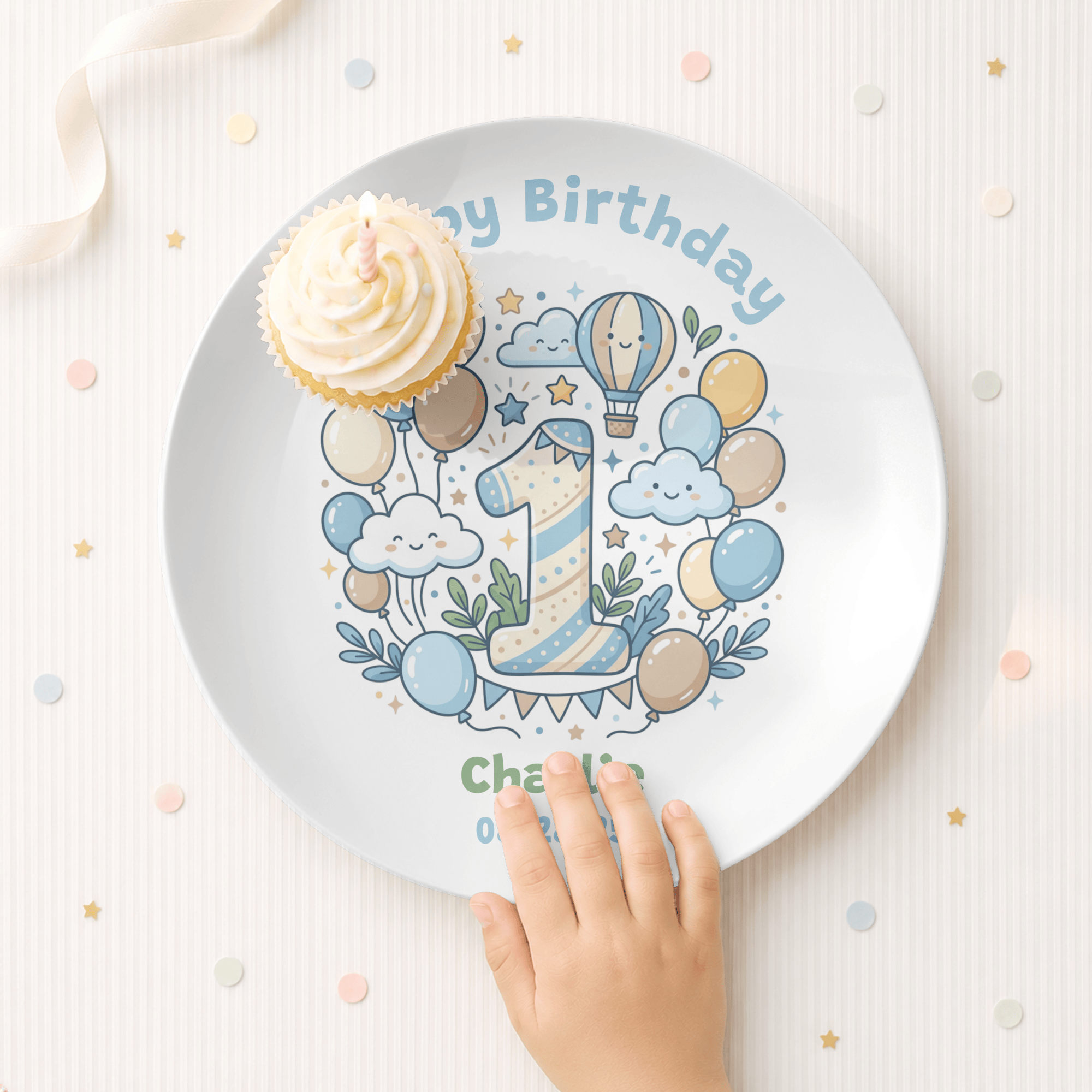 Personalized 1st Birthday Balloon Plate by Lil Plate Shop