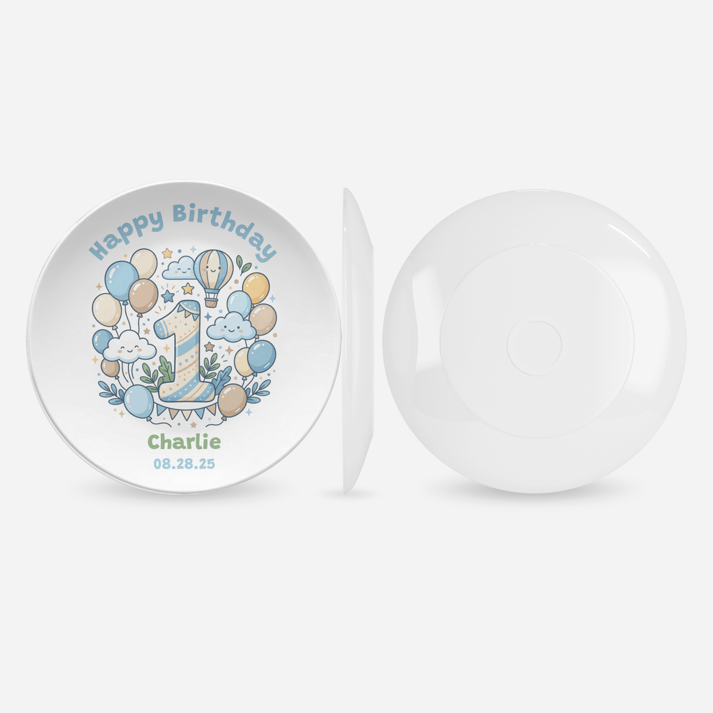 Personalized 1st Birthday Balloon Plate by Lil Plate Shop