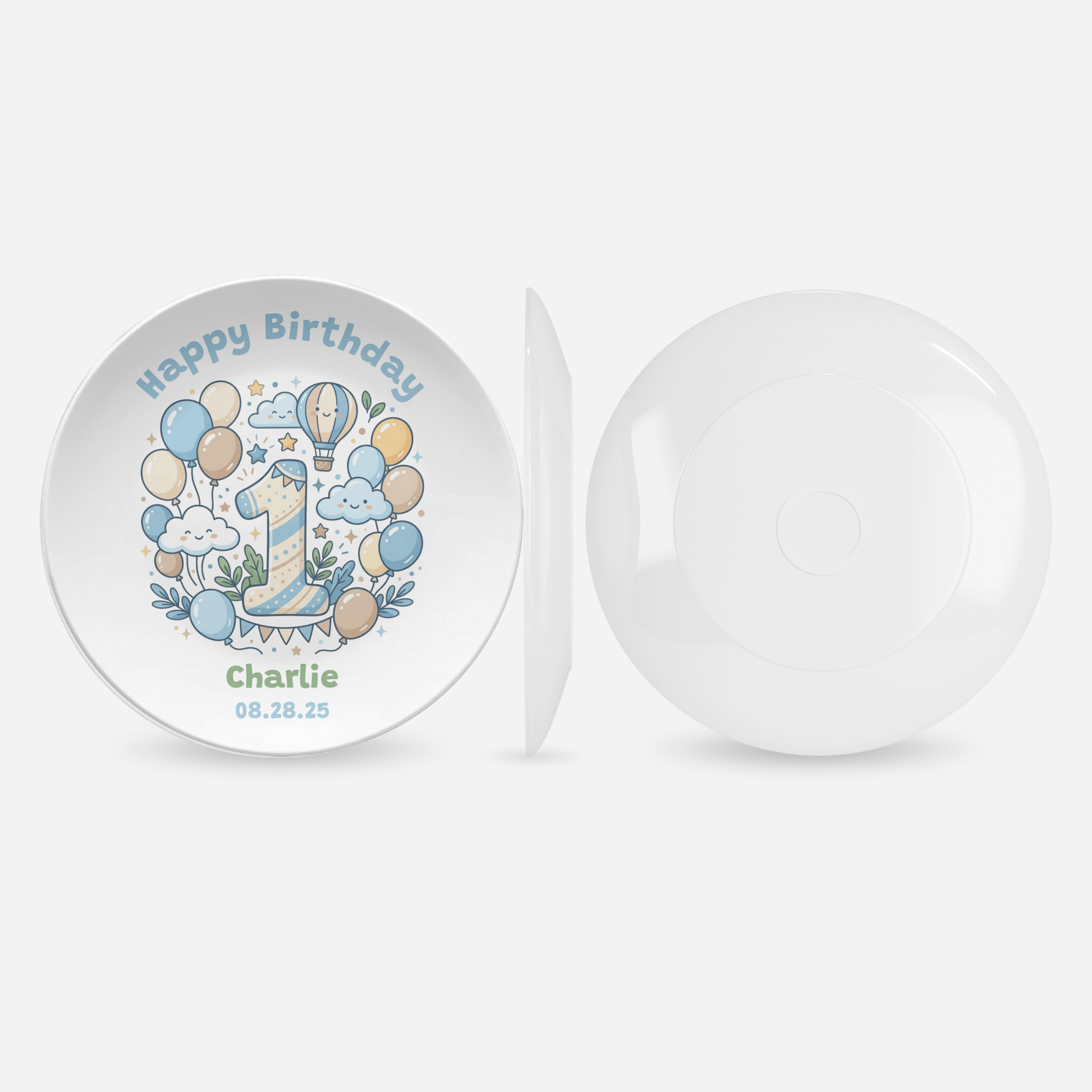 Personalized 1st Birthday Balloon Plate by Lil Plate Shop
