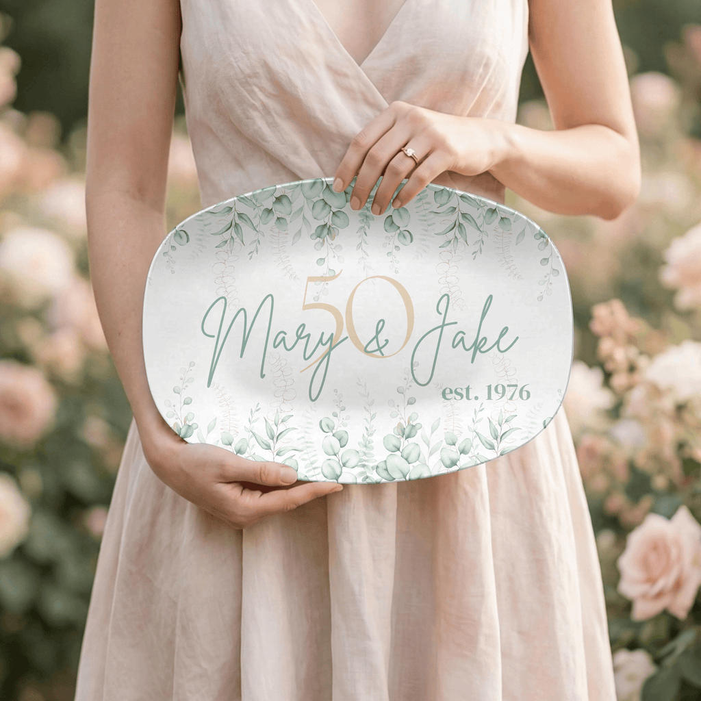 Personalized 50th Wedding Anniversary Platter by Lil Plate Shop