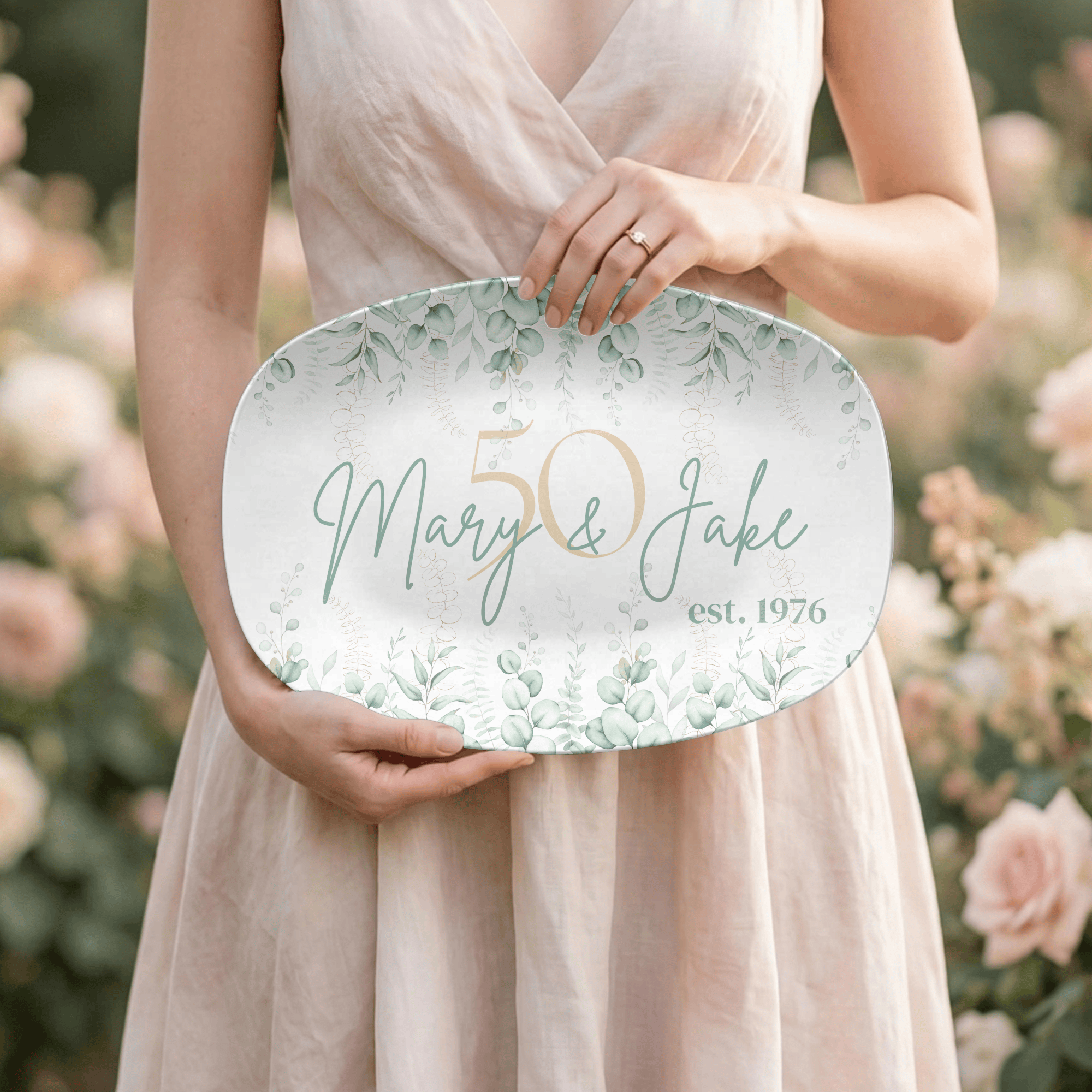 Personalized 50th Wedding Anniversary Platter by Lil Plate Shop