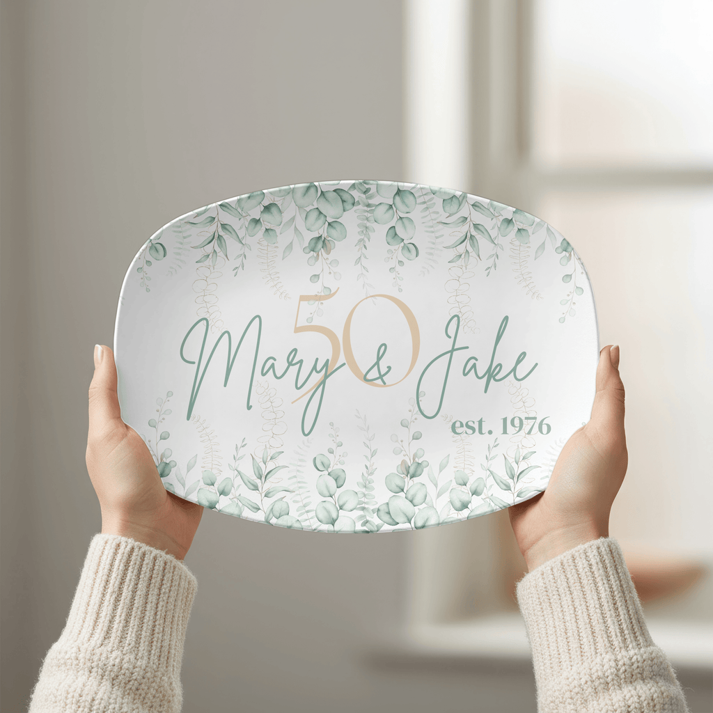 Personalized 50th Wedding Anniversary Platter by Lil Plate Shop