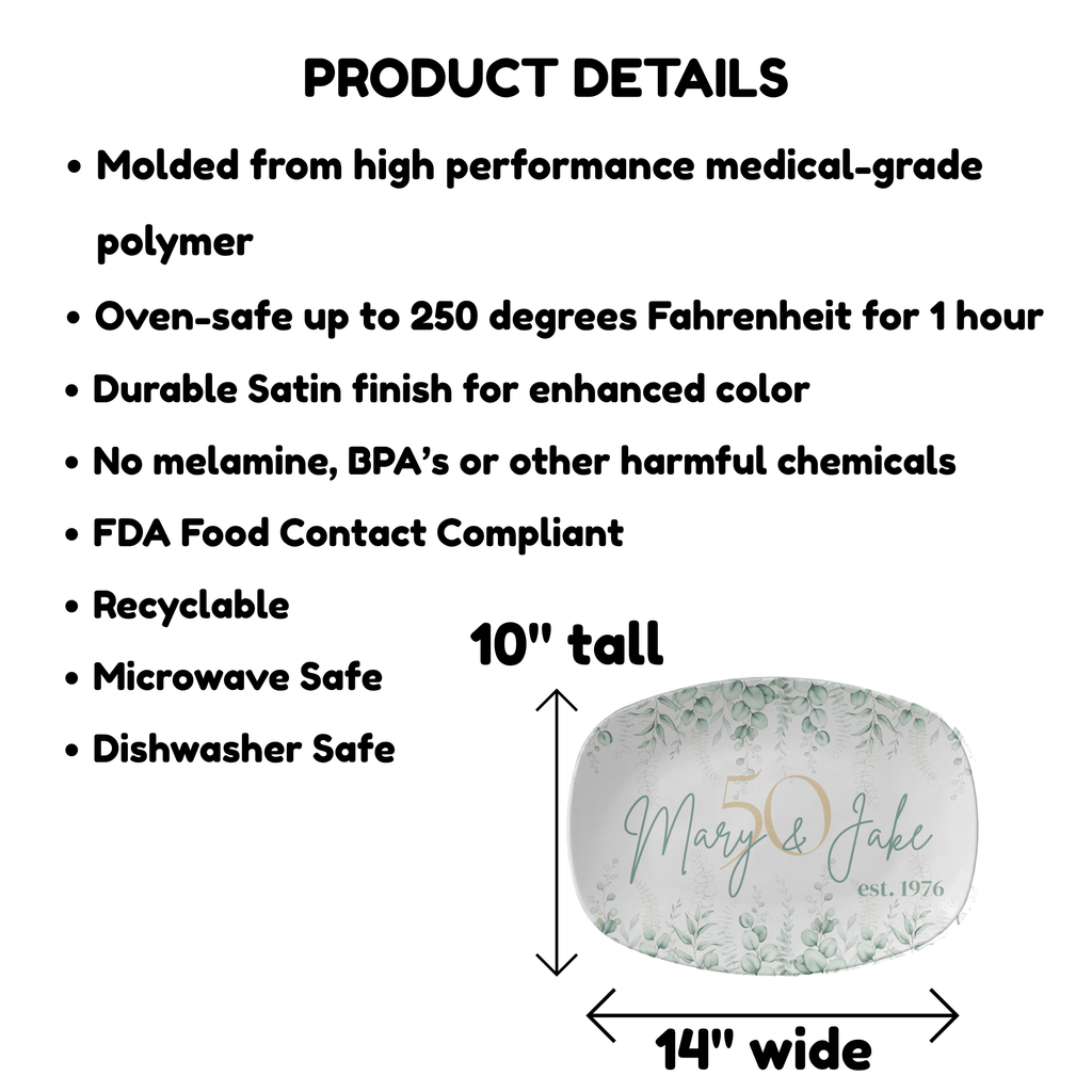 Personalized 50th Wedding Anniversary Platter by Lil Plate Shop