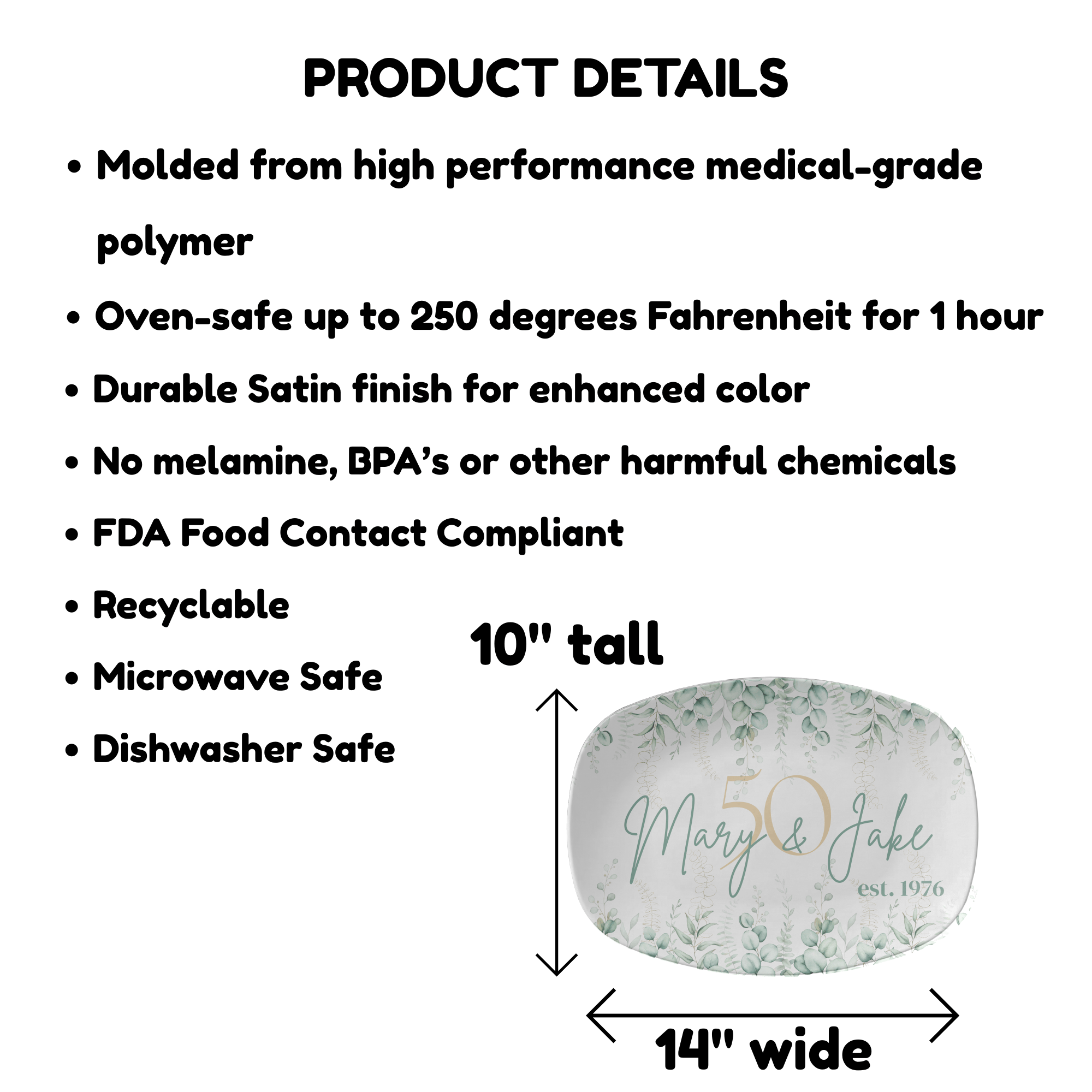 Personalized 50th Wedding Anniversary Platter by Lil Plate Shop