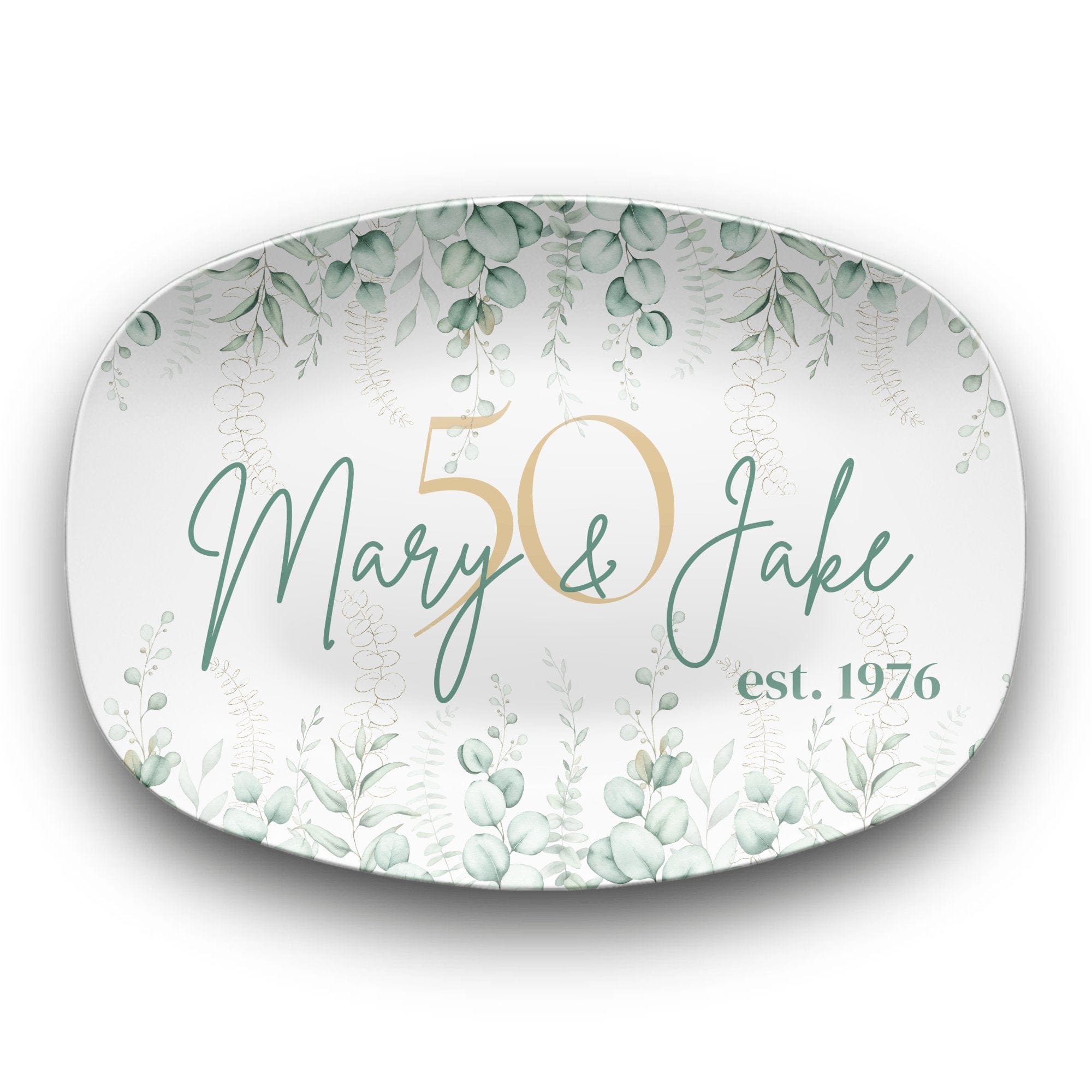 Personalized 50th Wedding Anniversary Platter by Lil Plate Shop