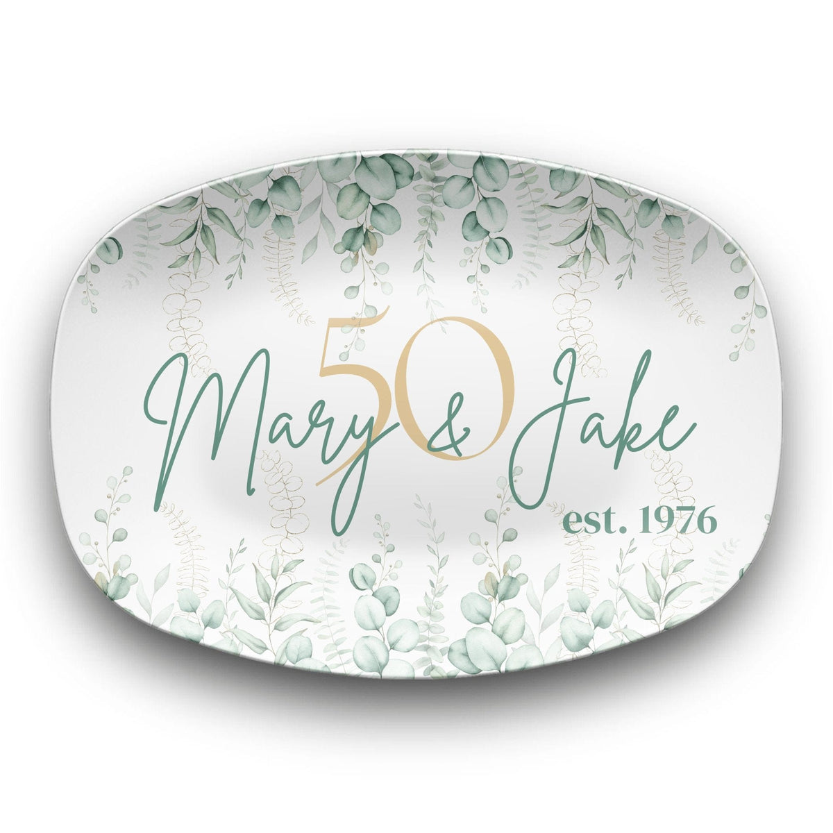 Personalized 50th Wedding Anniversary Platter by Lil Plate Shop