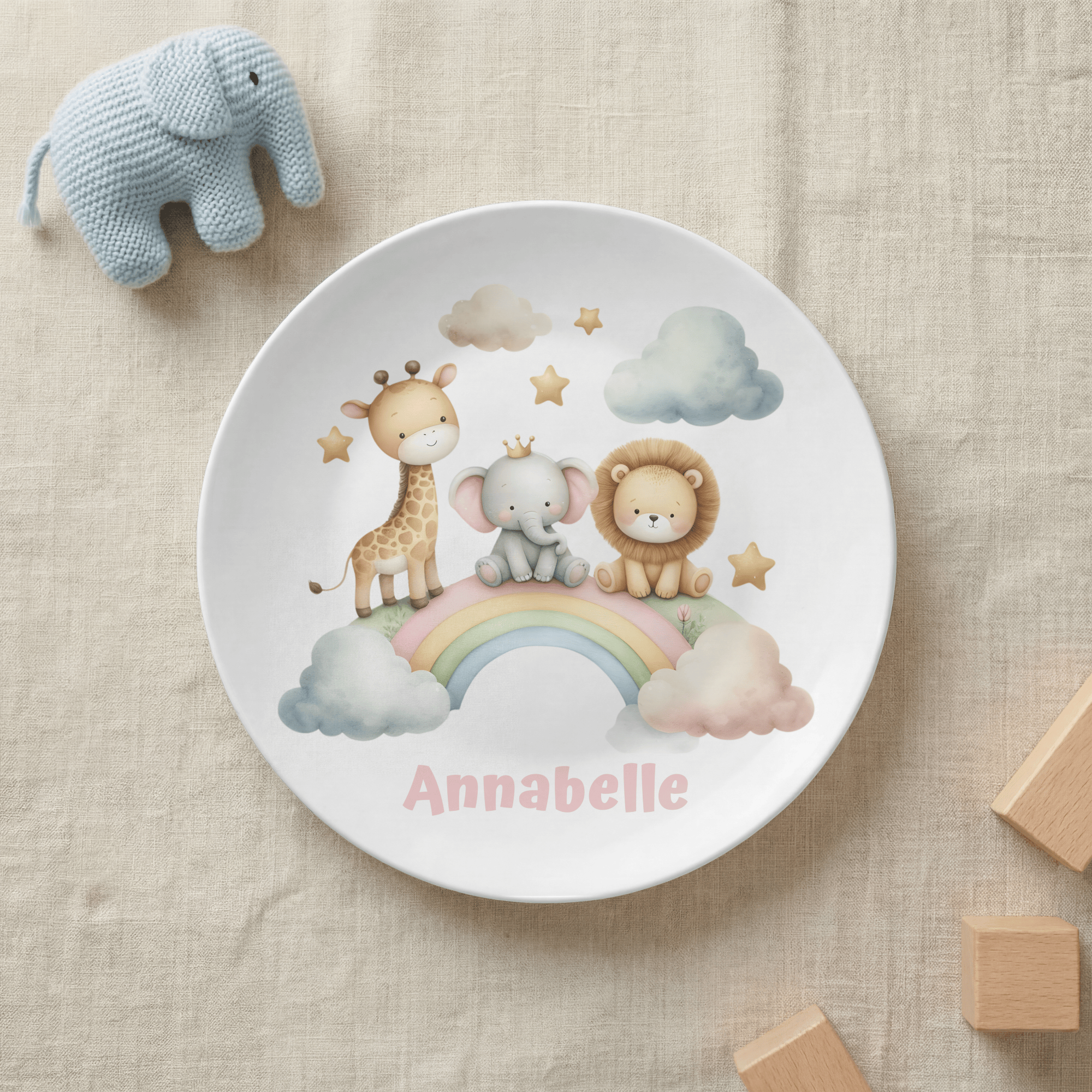 Personalized Animal Rainbow Plate by Lil Plate Shop