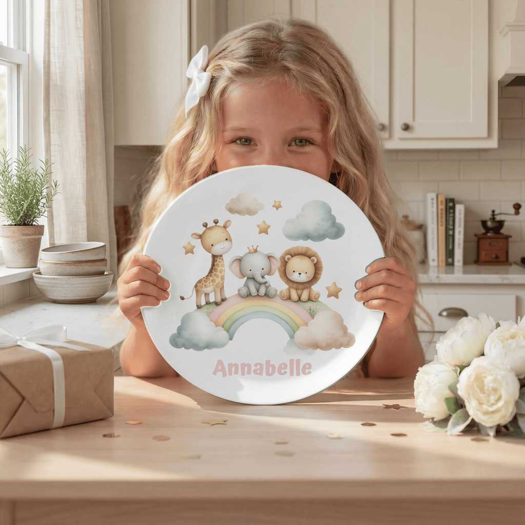 Personalized Animal Rainbow Plate by Lil Plate Shop