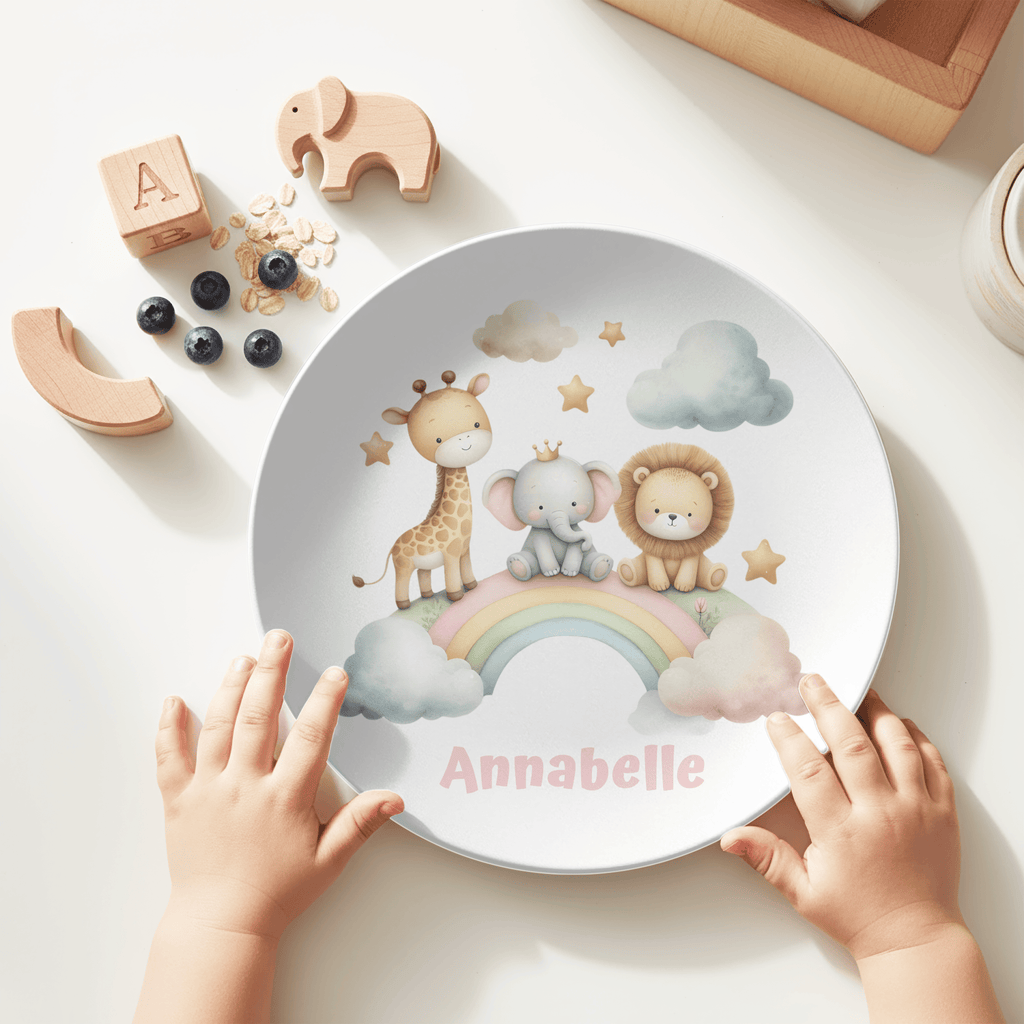 Personalized Animal Rainbow Plate by Lil Plate Shop