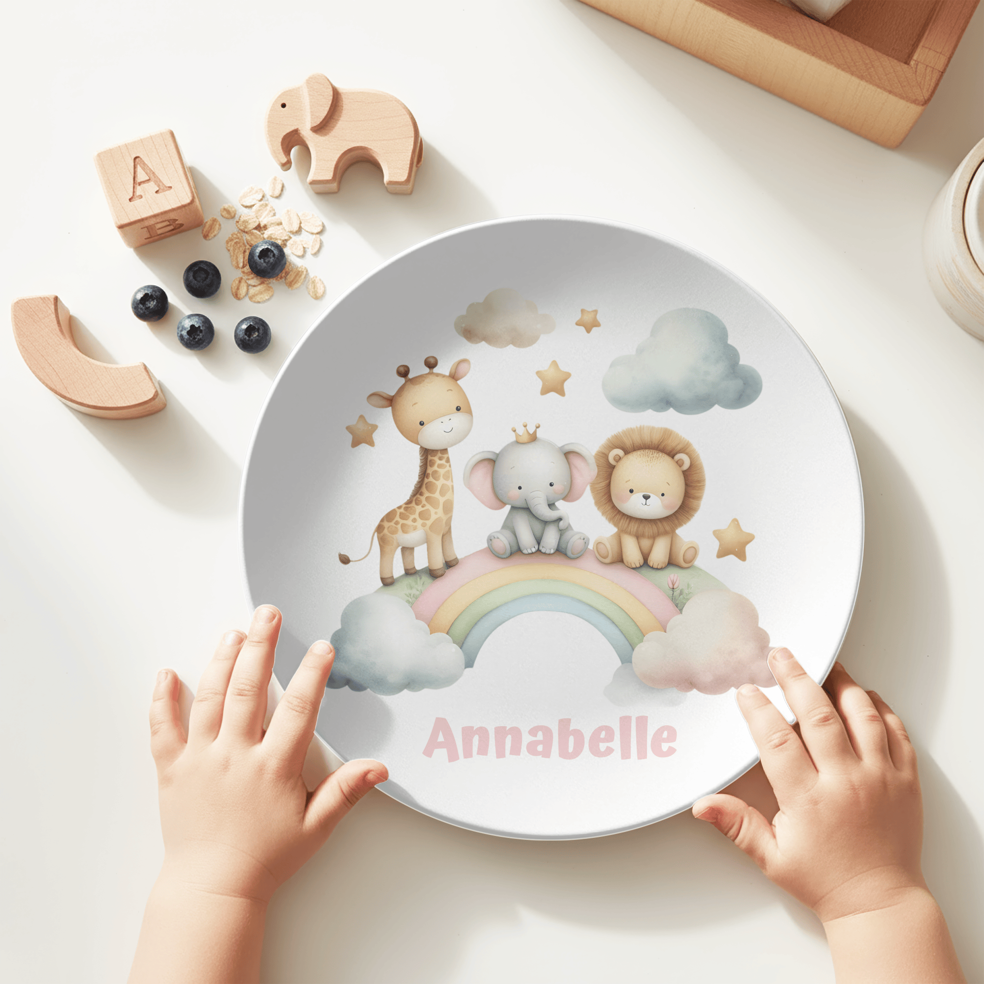 Personalized Animal Rainbow Plate by Lil Plate Shop