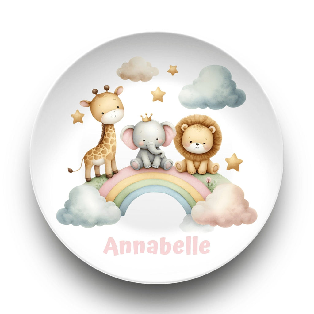 Personalized Animal Rainbow Plate by Lil Plate Shop