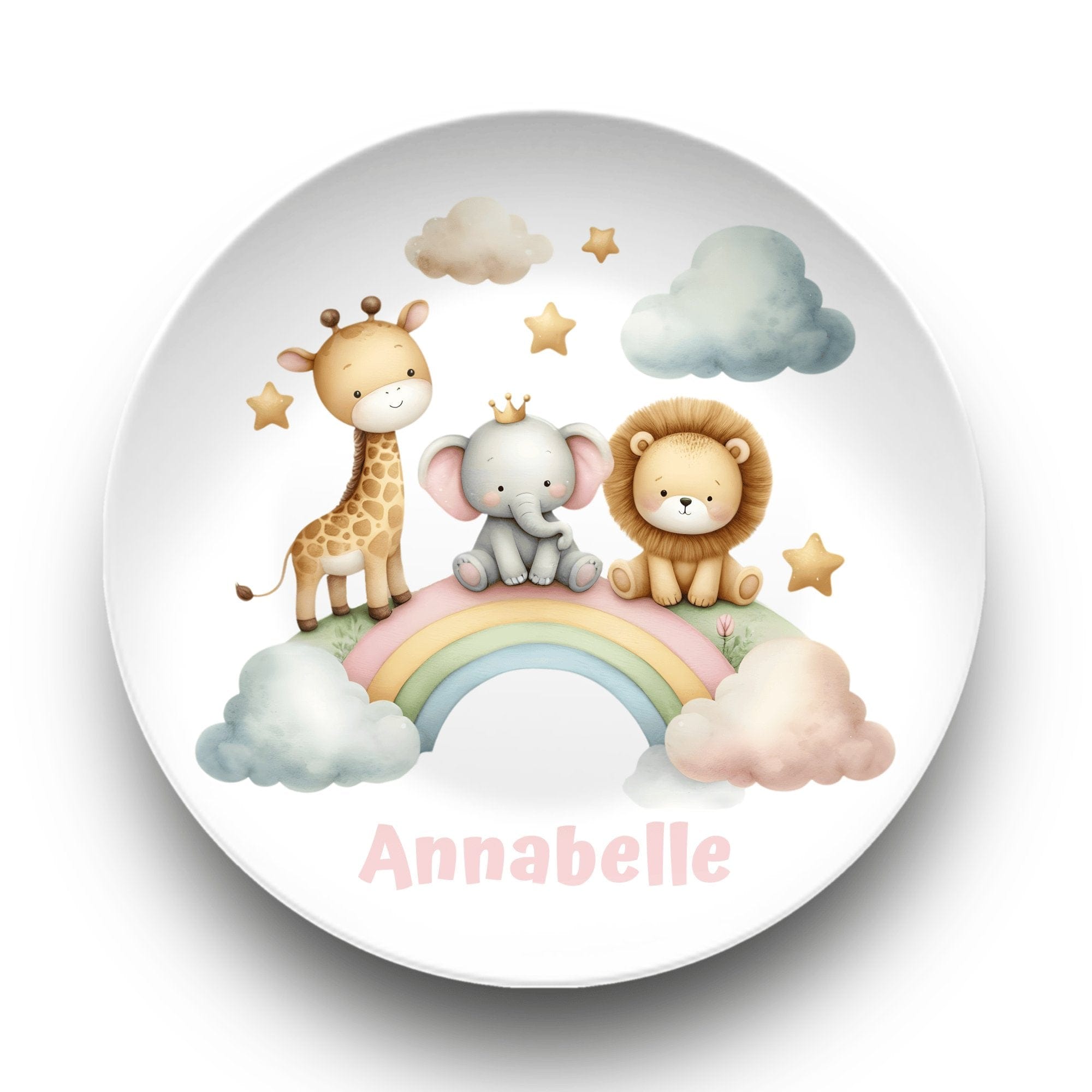 Personalized Animal Rainbow Plate by Lil Plate Shop