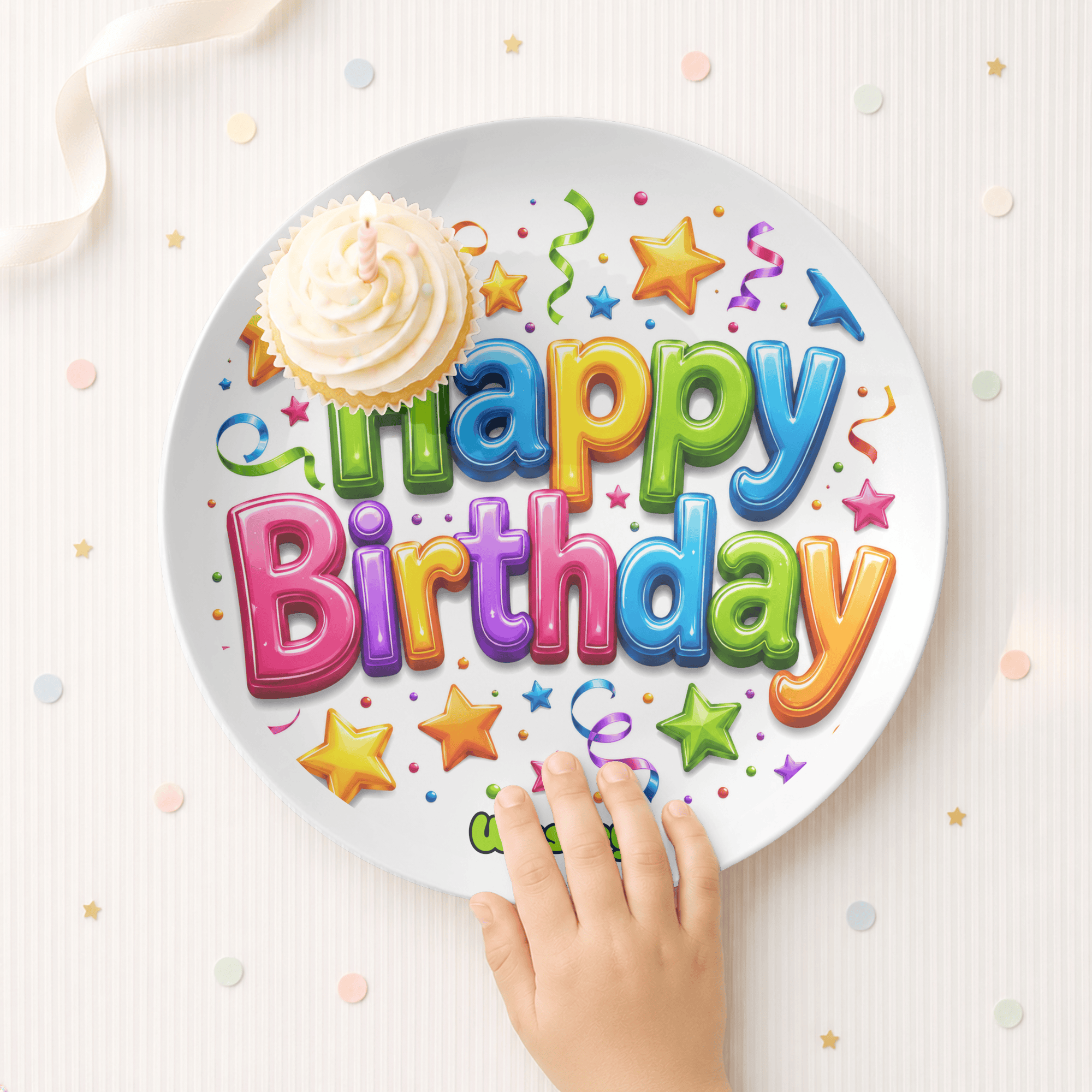 Personalized Balloon Confetti Birthday Plate by Lil Plate Shop