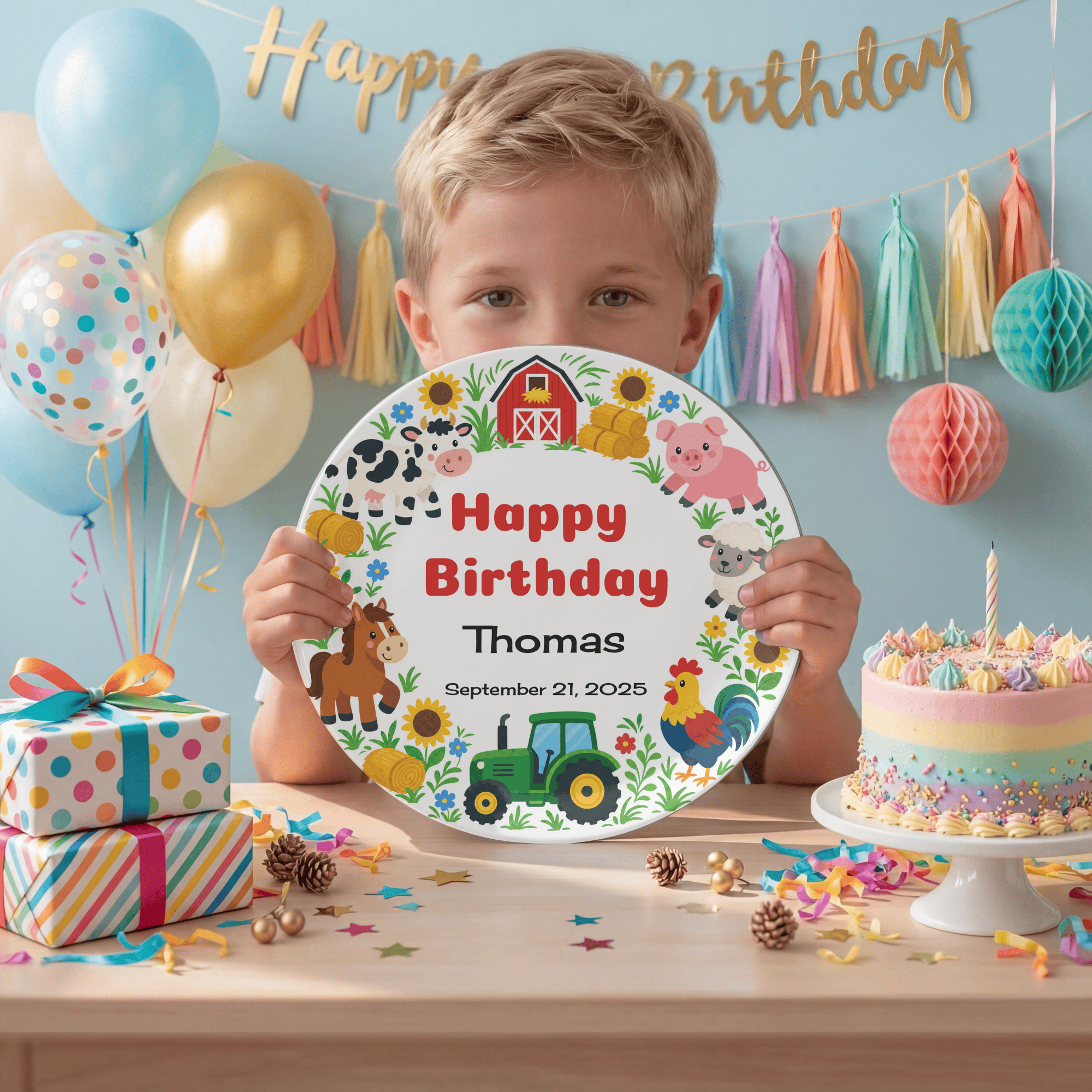 Personalized Barnyard Farm Birthday Plate by Lil Plate Shop