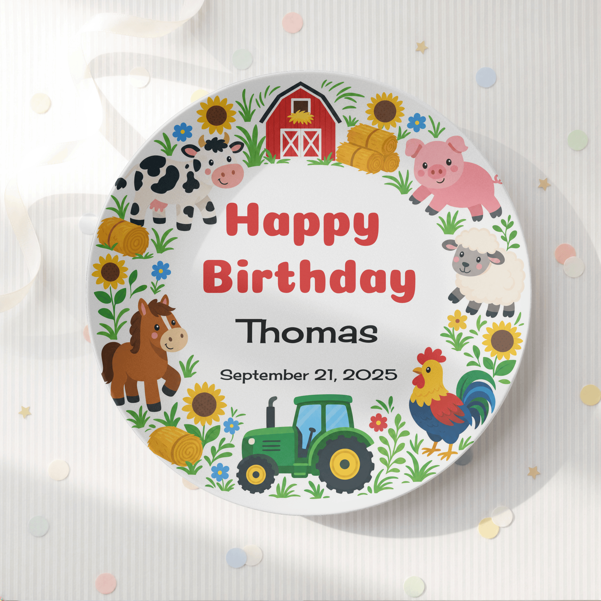 Personalized Barnyard Farm Birthday Plate by Lil Plate Shop