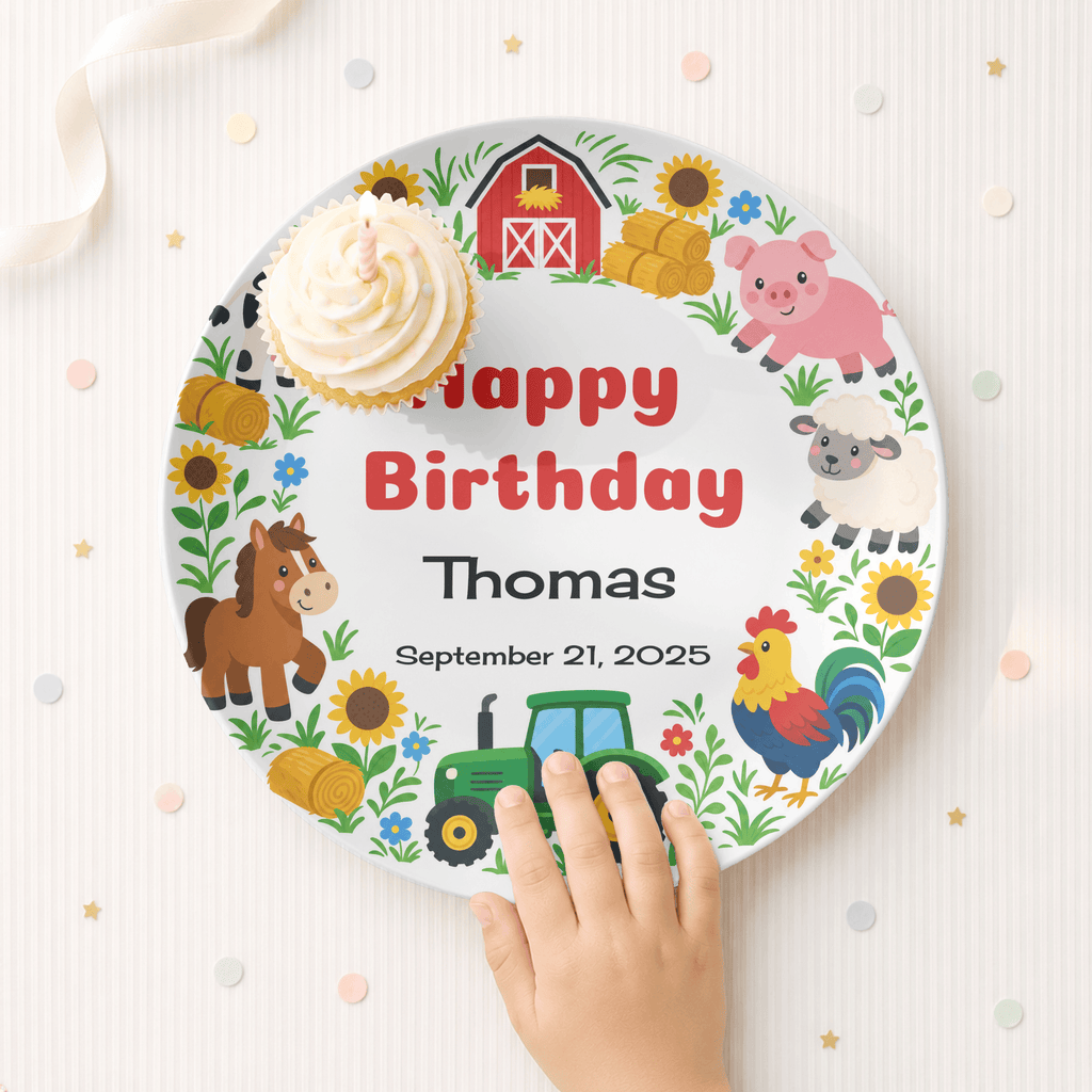 Personalized Barnyard Farm Birthday Plate by Lil Plate Shop