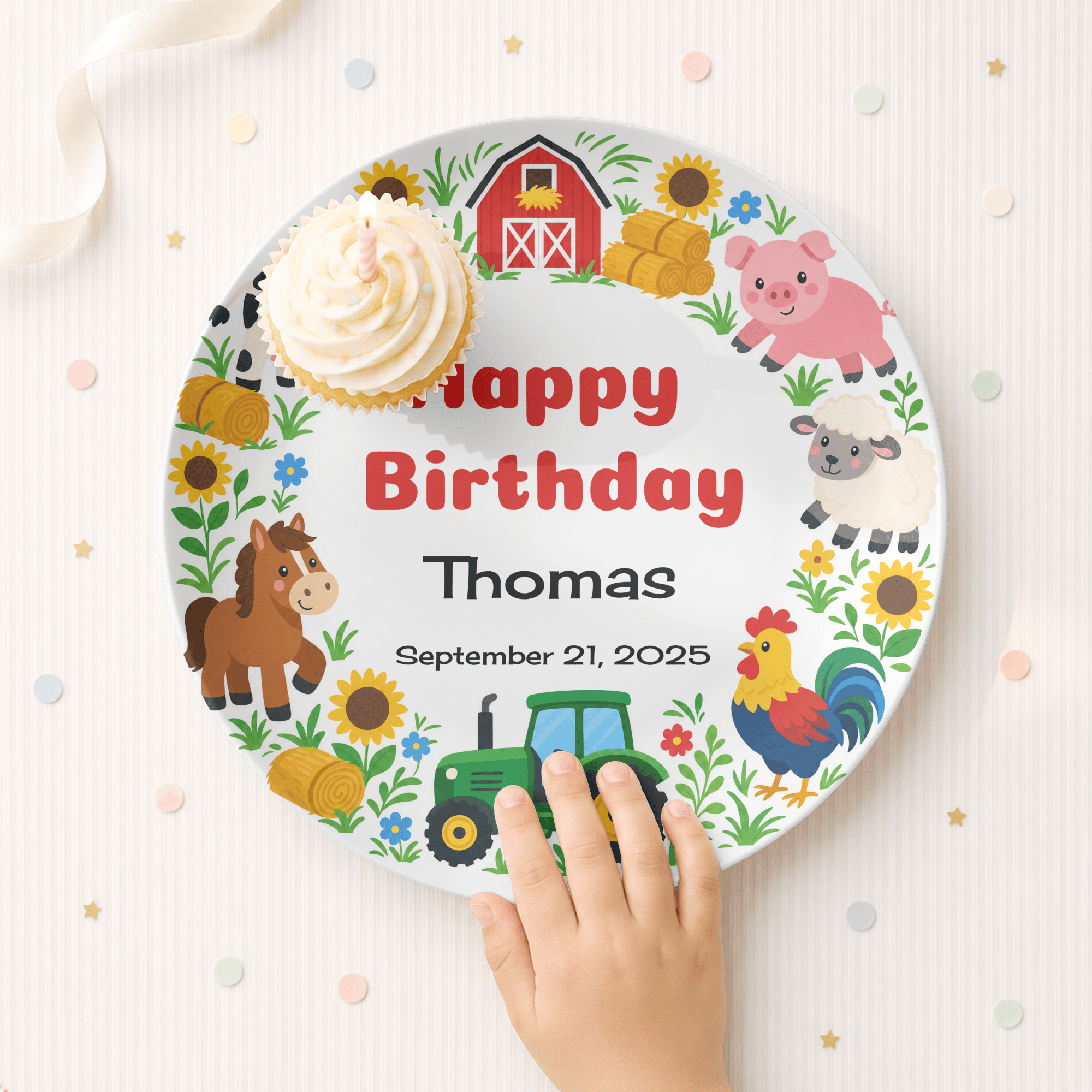 Personalized Barnyard Farm Birthday Plate by Lil Plate Shop