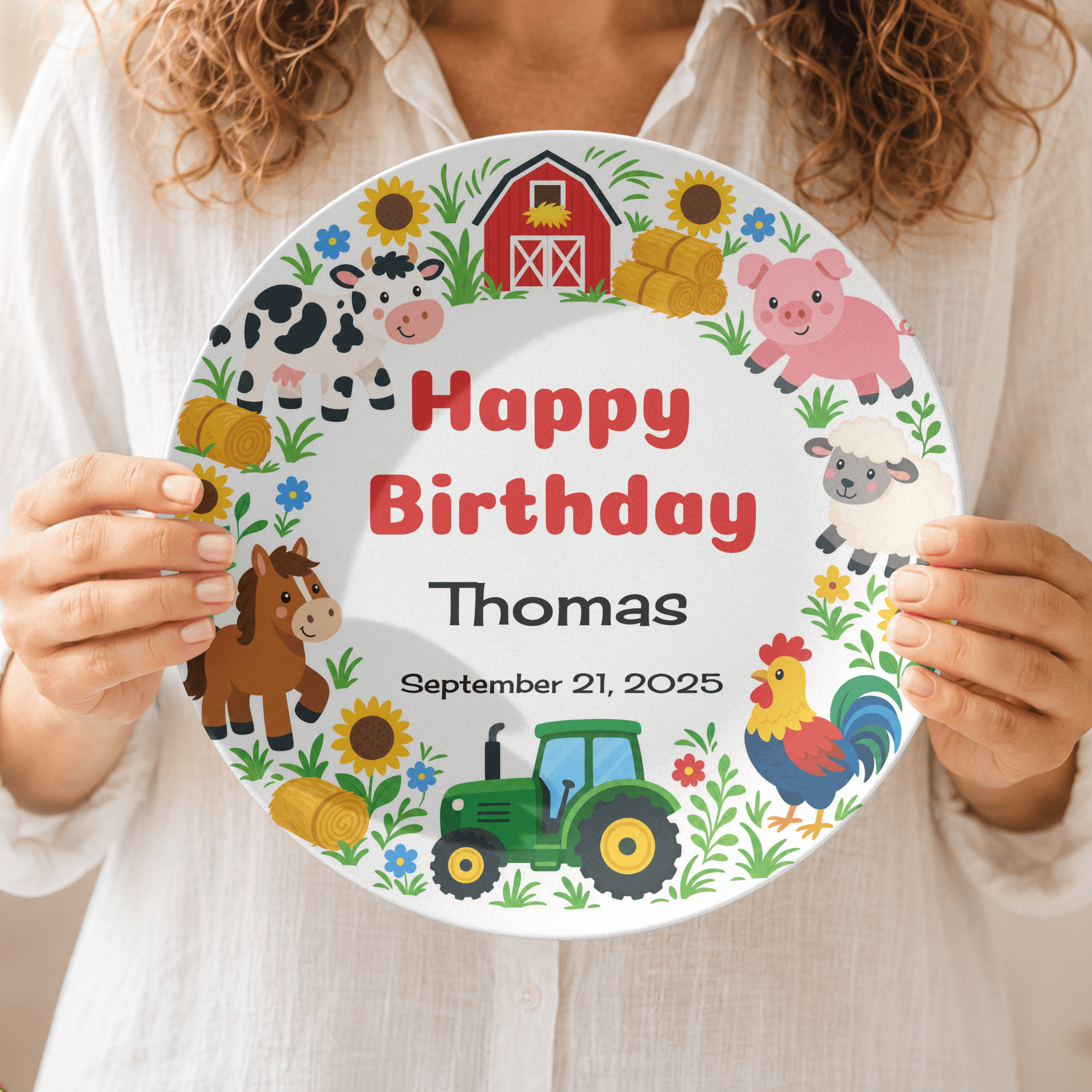 Personalized Barnyard Farm Birthday Plate by Lil Plate Shop