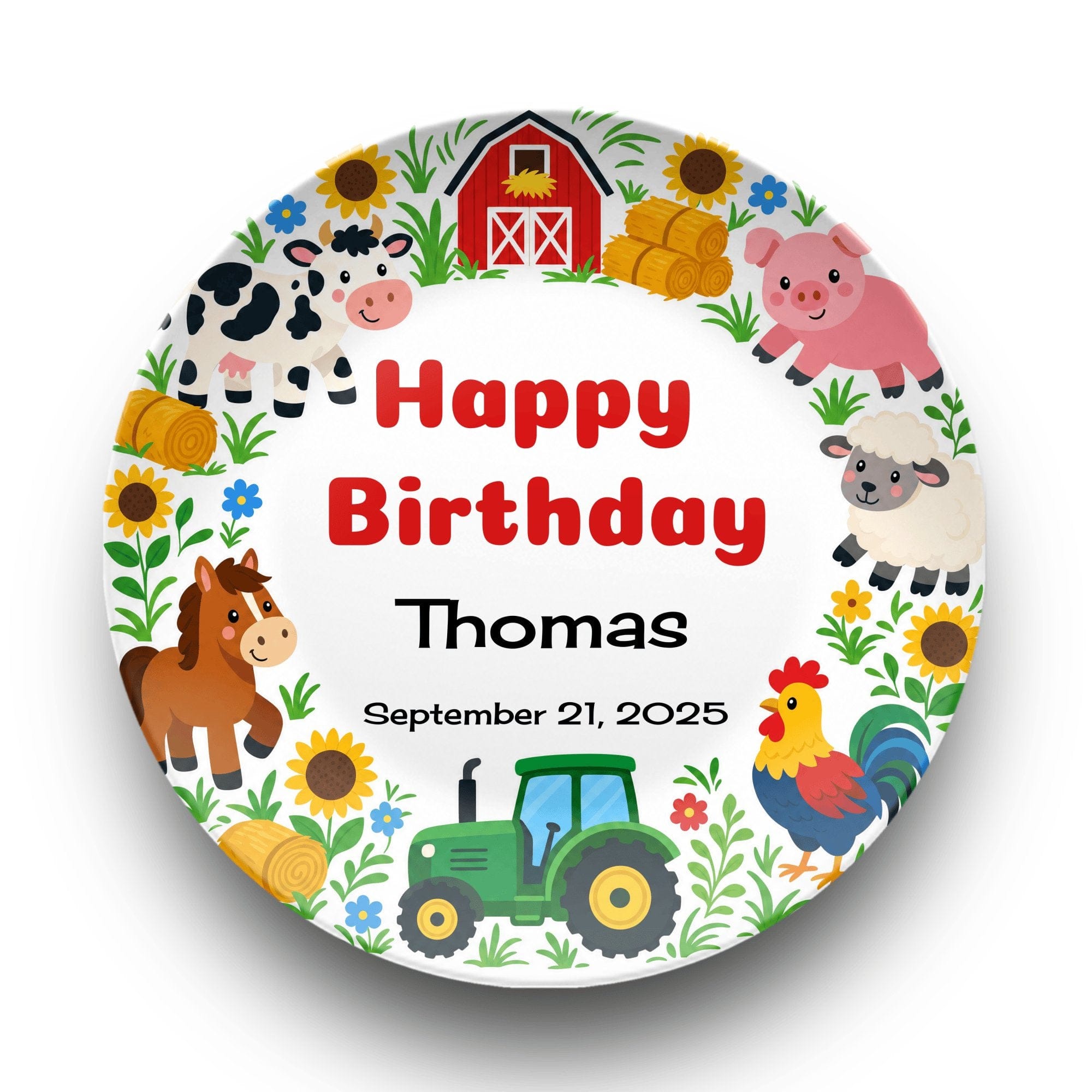 Personalized Barnyard Farm Birthday Plate Plate by Lil Plate Shop