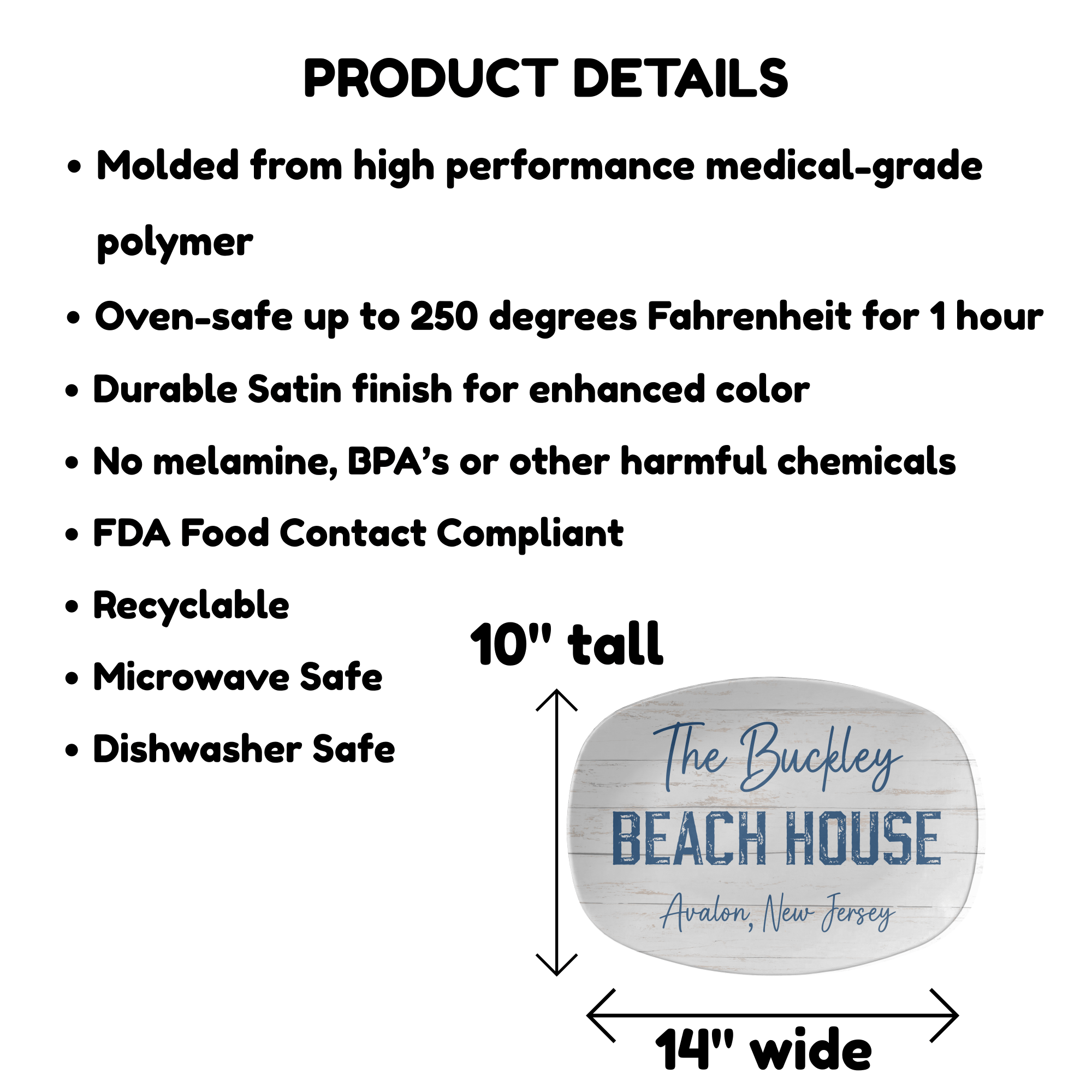 Personalized Beach House Platter by Lil Plate Shop