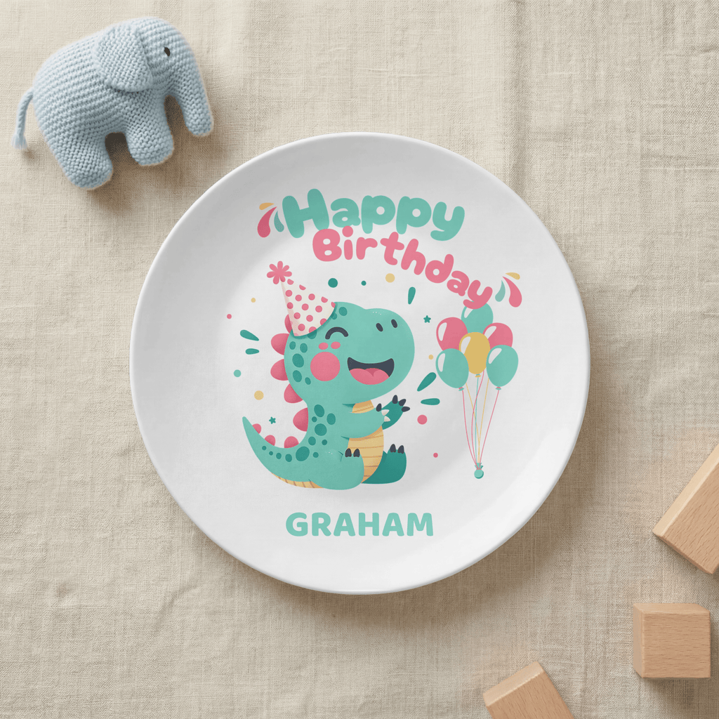 Personalized Birthday Dinosaur Plate by Lil Plate Shop