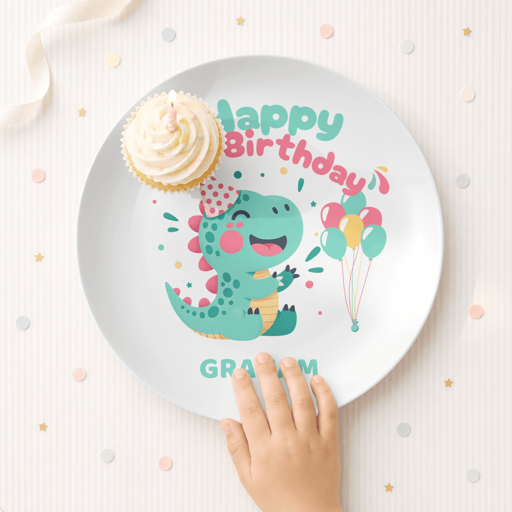 Personalized Birthday Dinosaur Plate by Lil Plate Shop