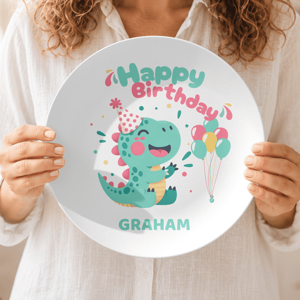 Personalized Birthday Dinosaur Plate by Lil Plate Shop