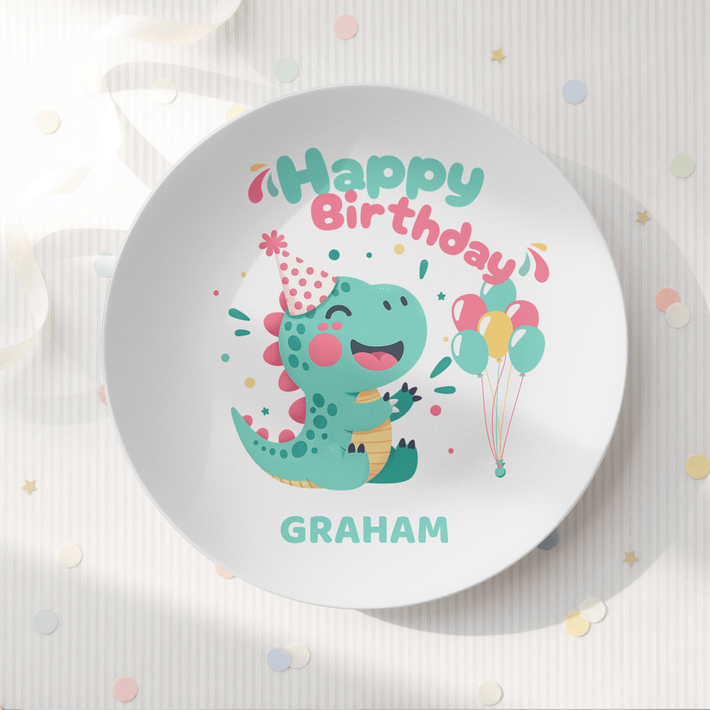 Personalized Birthday Dinosaur Plate by Lil Plate Shop