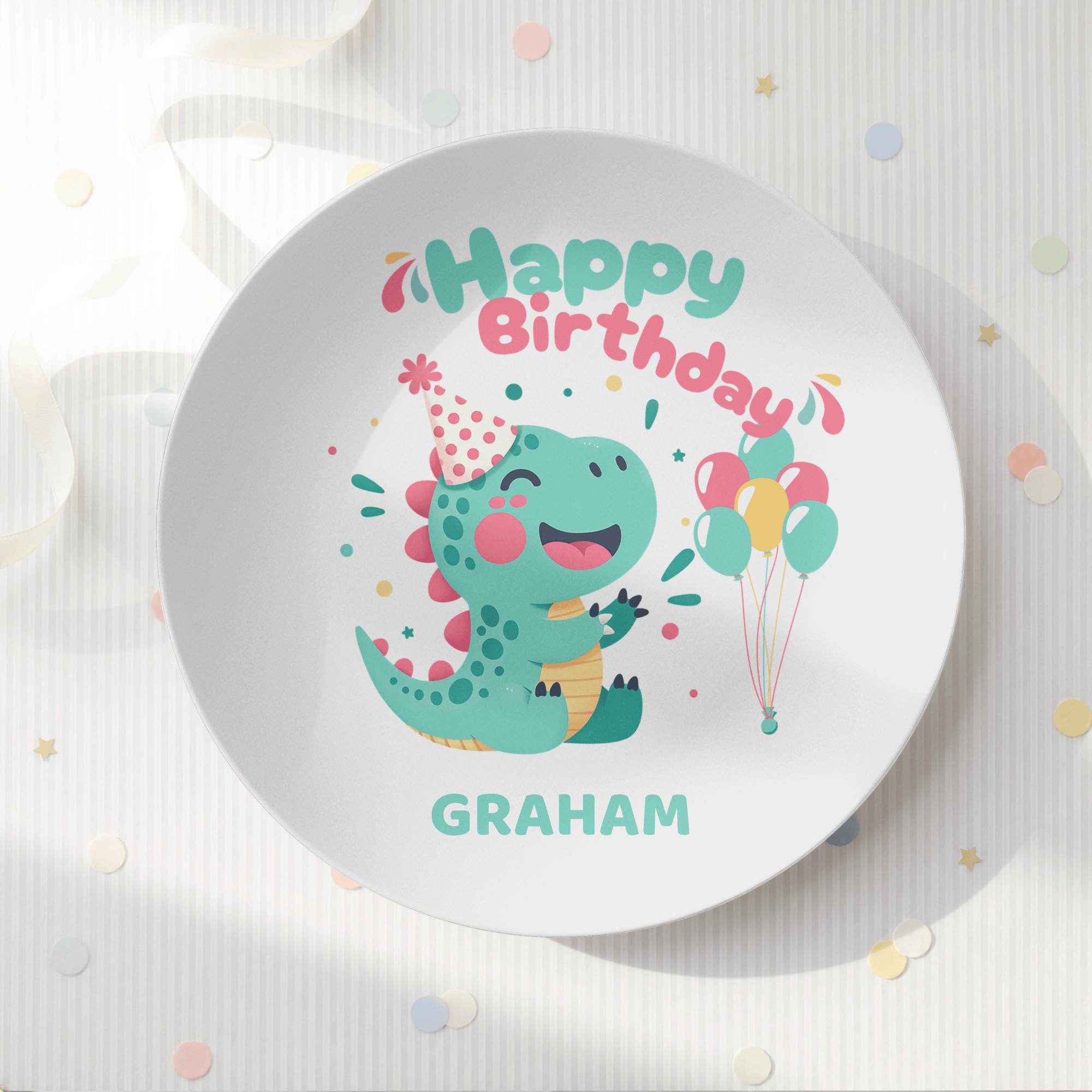 Personalized Birthday Dinosaur Plate by Lil Plate Shop