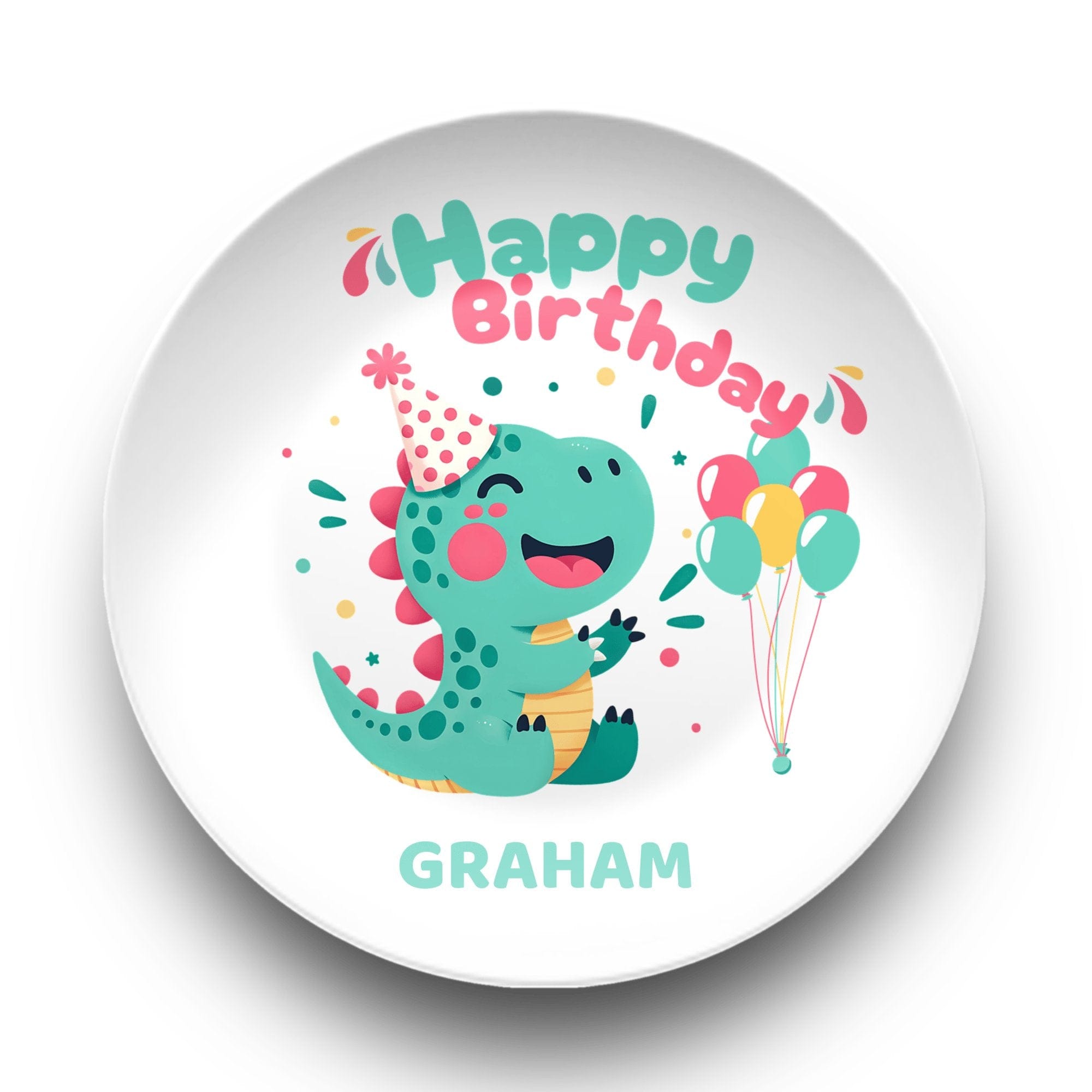 Personalized Birthday Dinosaur Plate Plate by Lil Plate Shop