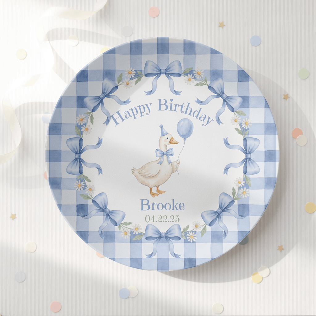 Personalized Blue Goose Birthday Plate by Lil Plate Shop
