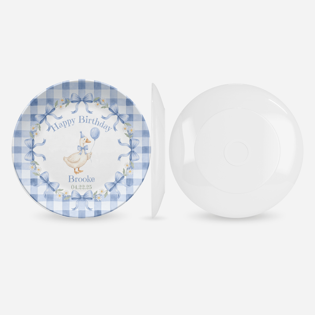 Personalized Blue Goose Birthday Plate by Lil Plate Shop