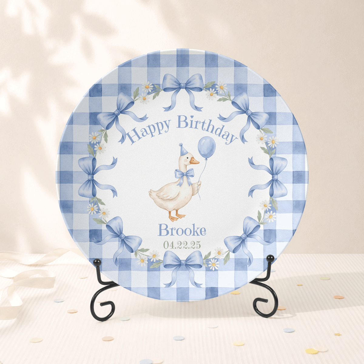 Personalized Blue Goose Birthday Plate by Lil Plate Shop