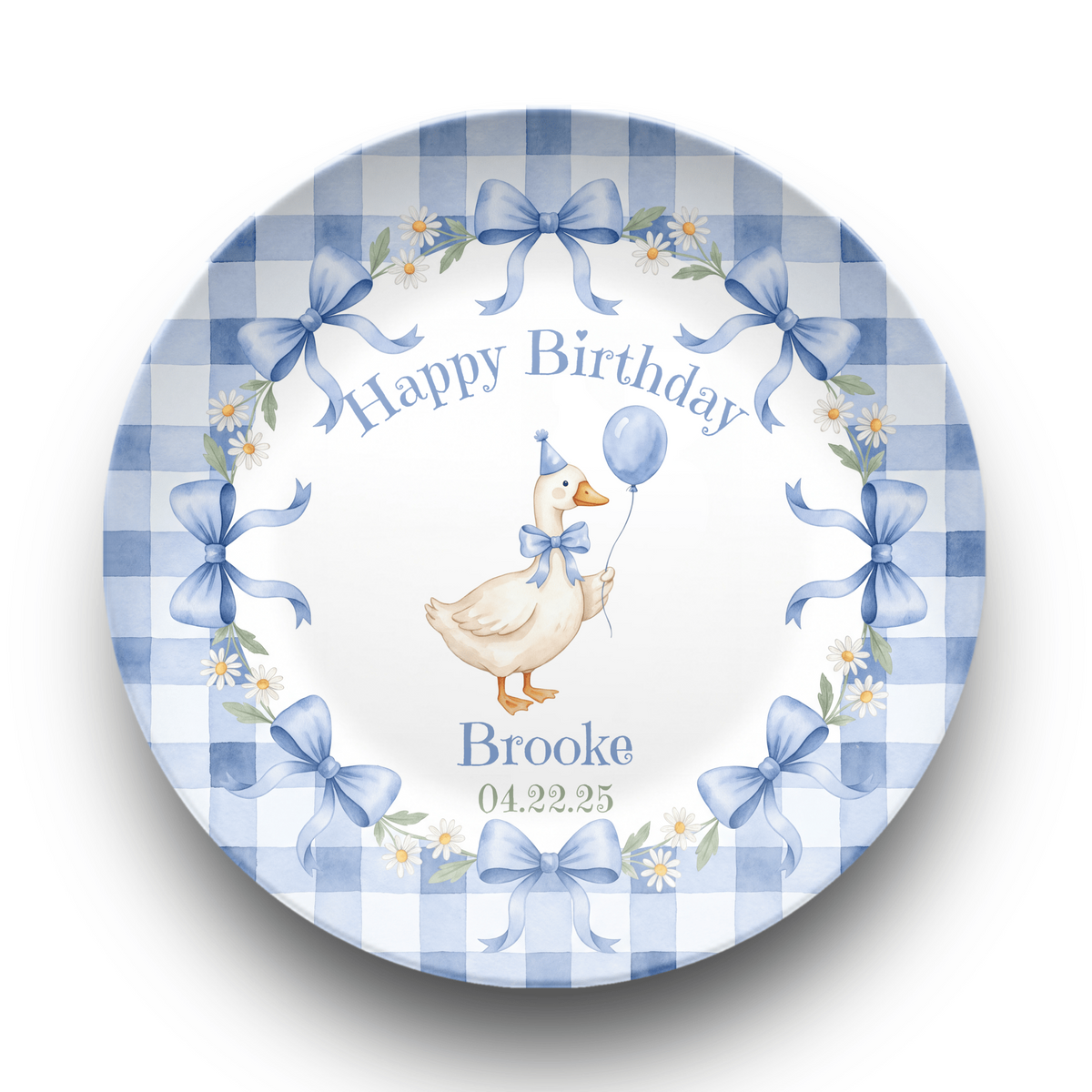 Personalized Blue Goose Birthday Plate Plate by Lil Plate Shop