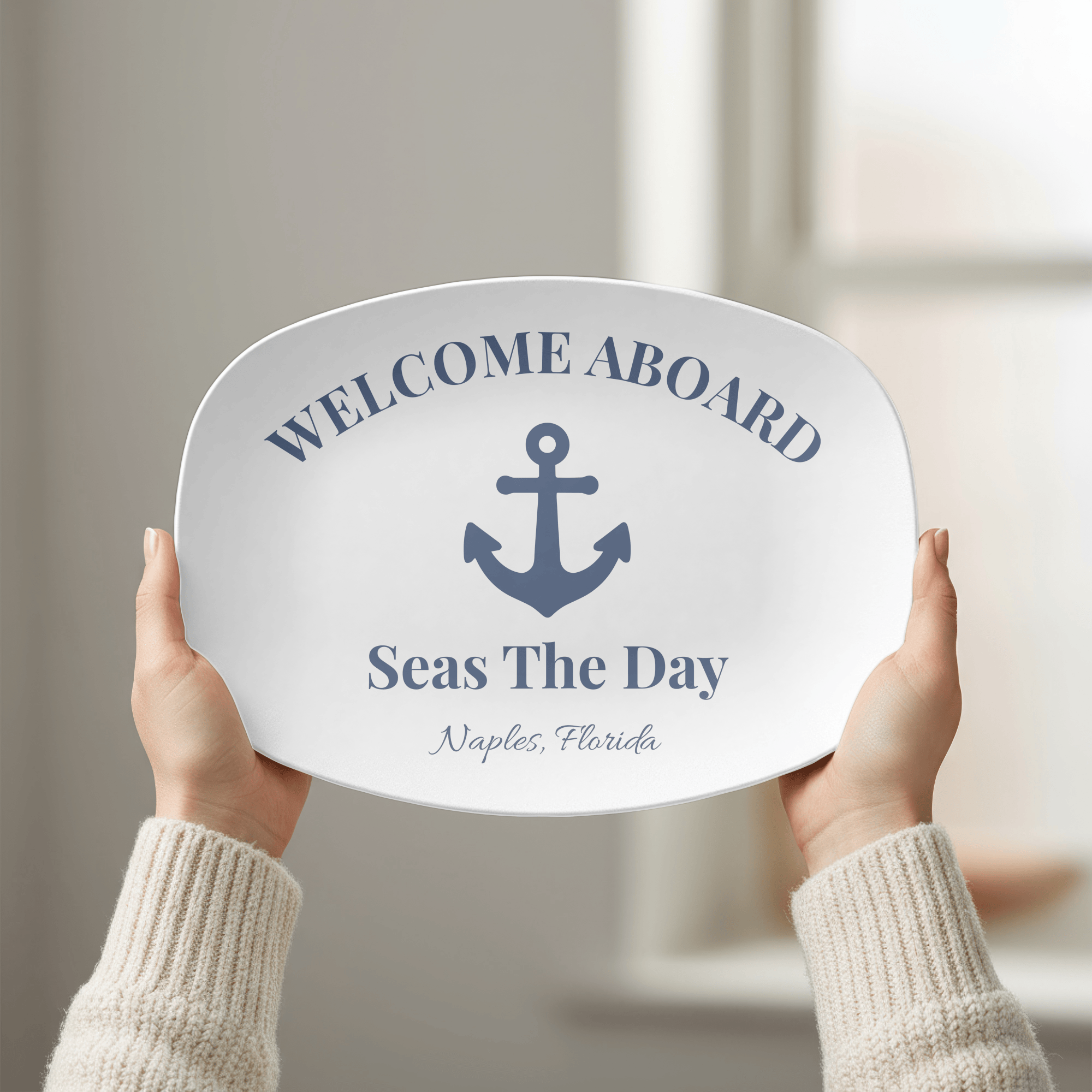Personalized Boat Lover Platter Platter / Anchor by Lil Plate Shop