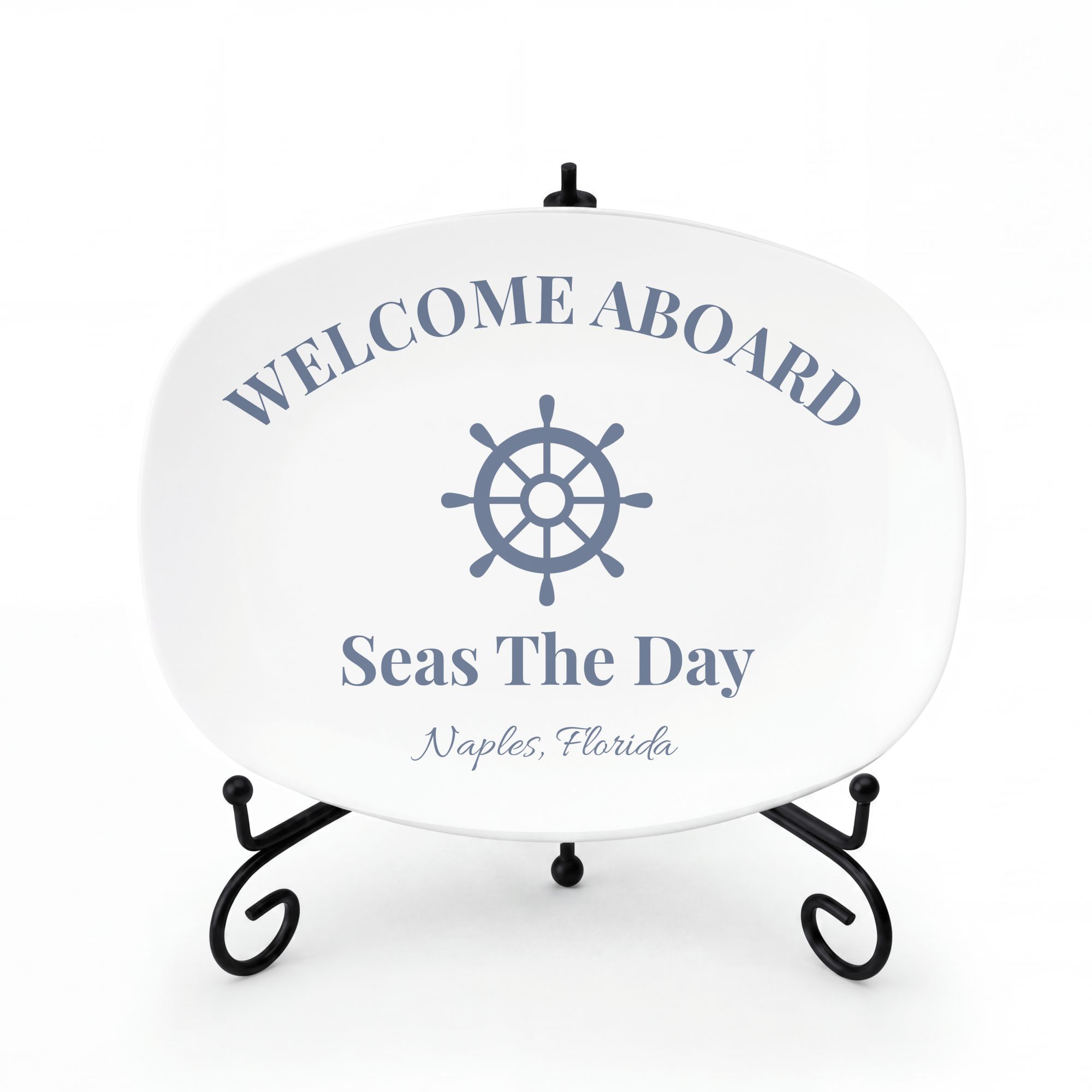 Personalized Boat Lover Platter Platter + Gift Box / Wheel by Lil Plate Shop