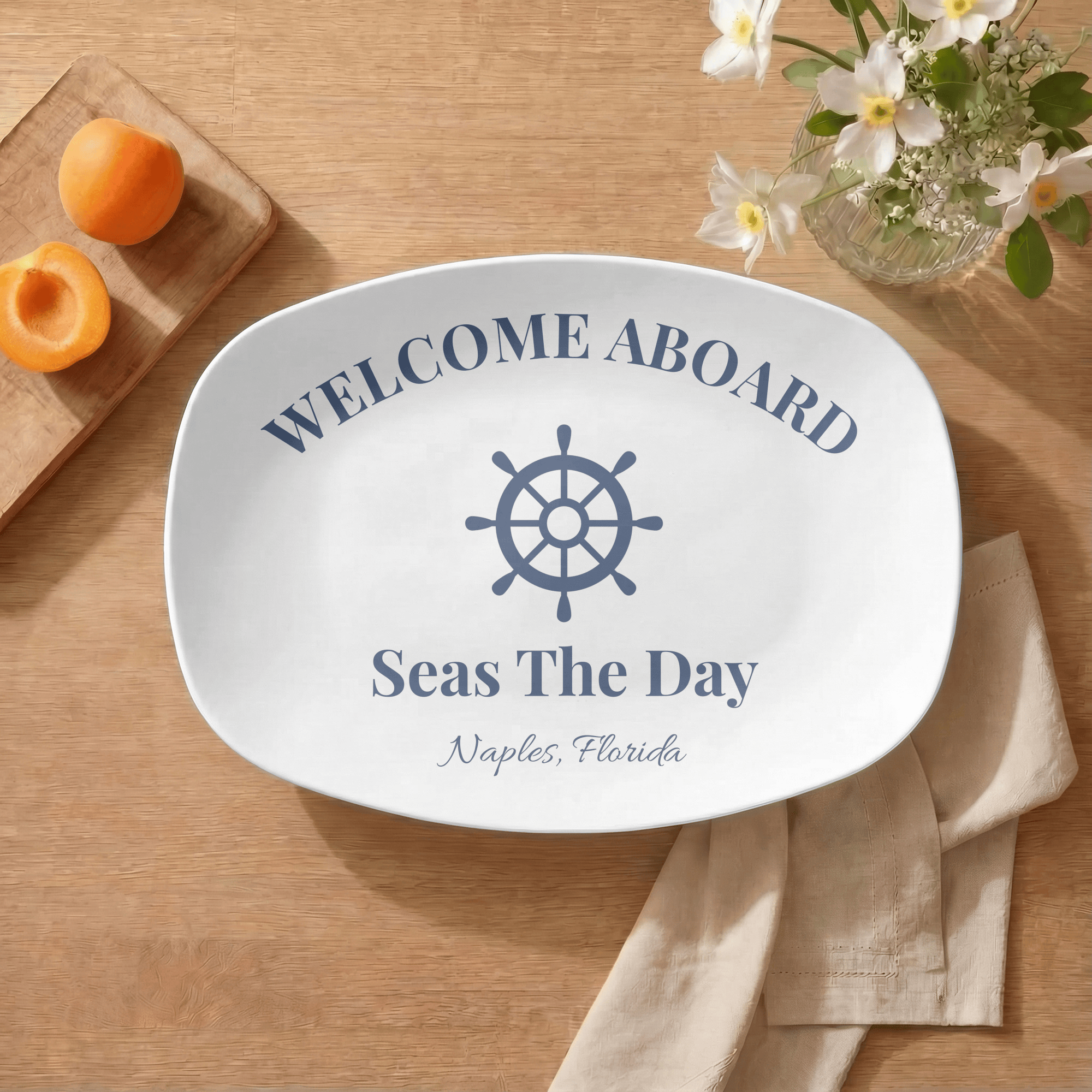 Personalized Boat Lover Platter Platter / Wheel by Lil Plate Shop