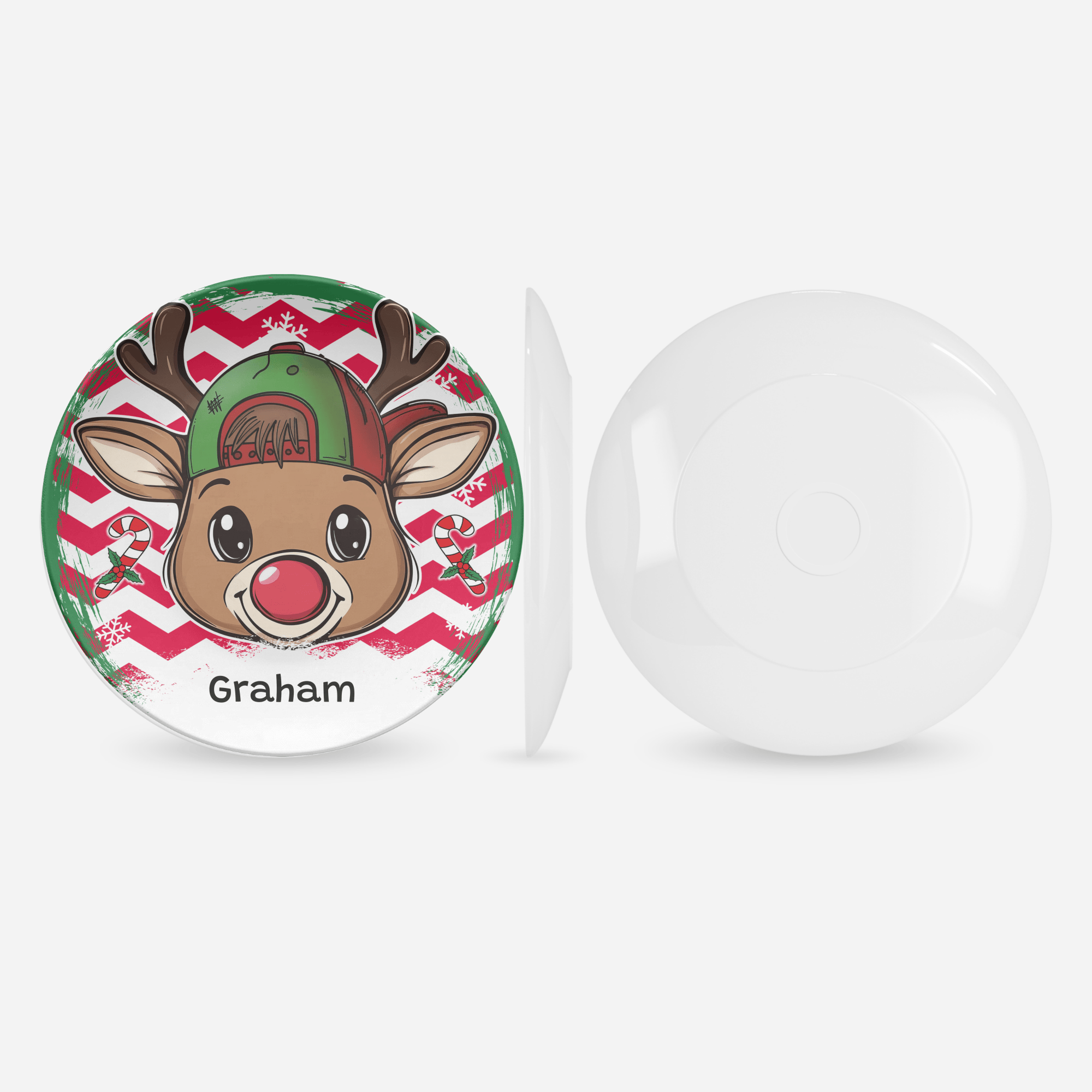 Personalized Boy Cap Reindeer Plate by Lil Plate Shop