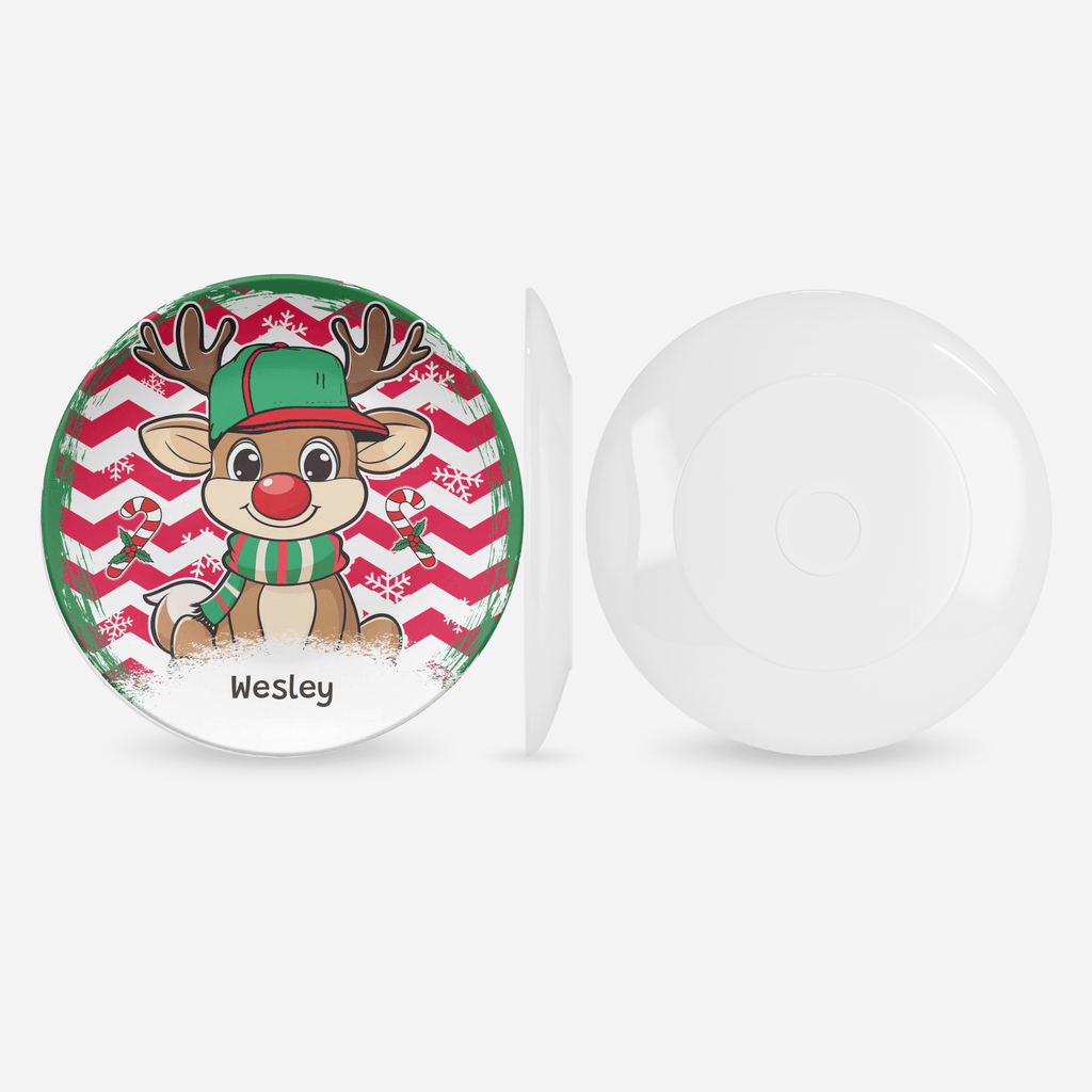 Personalized Boy Reindeer Plate by Lil Plate Shop