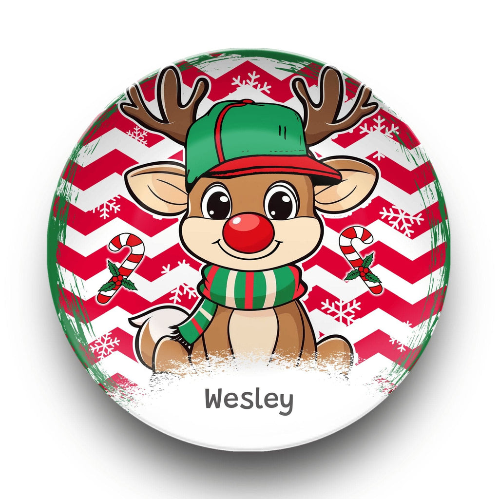 Personalized Boy Reindeer Plate Plate by Lil Plate Shop